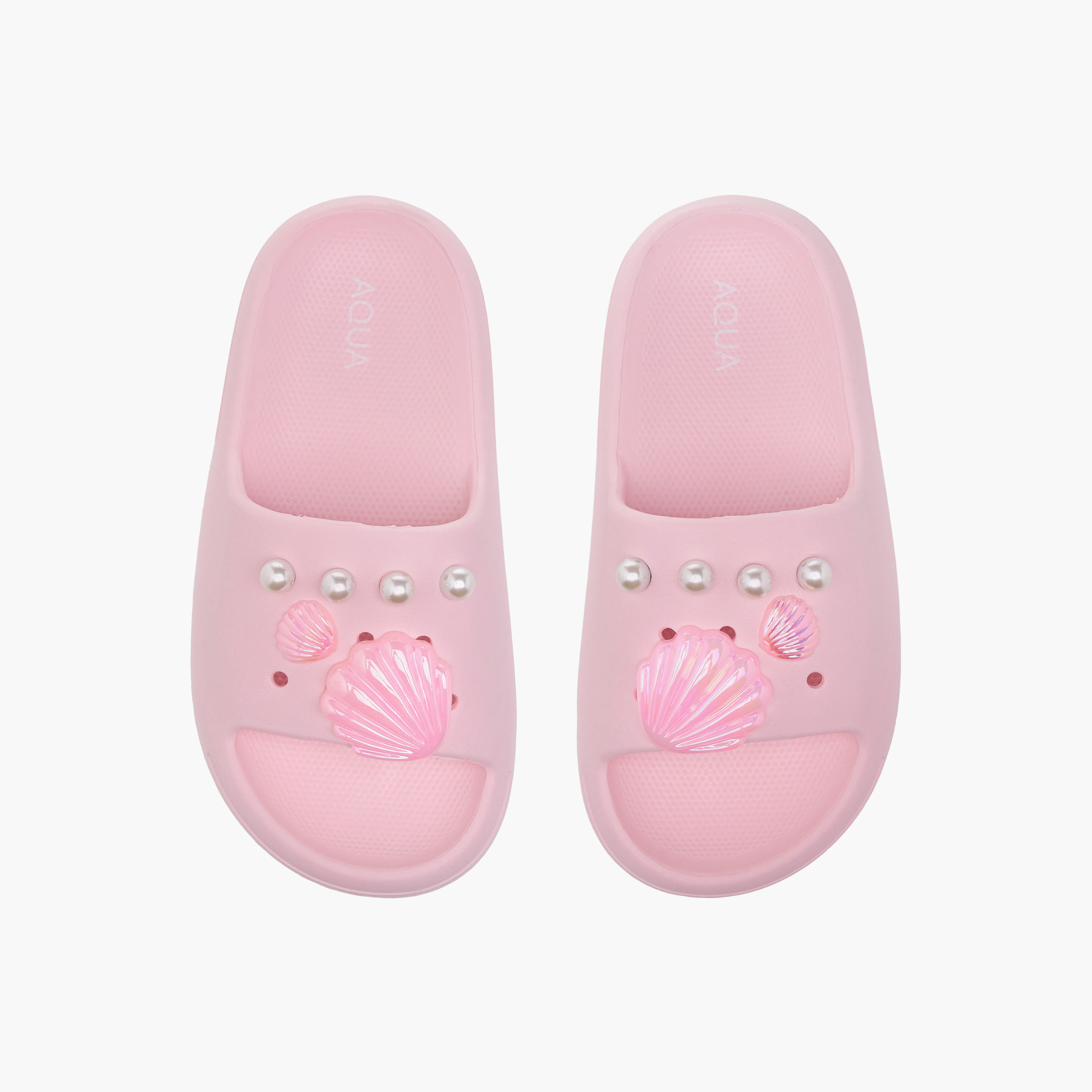 Aqua Pearl Embellished Slip-On Slides-girls-shoes-flipflopsandslides-image-1