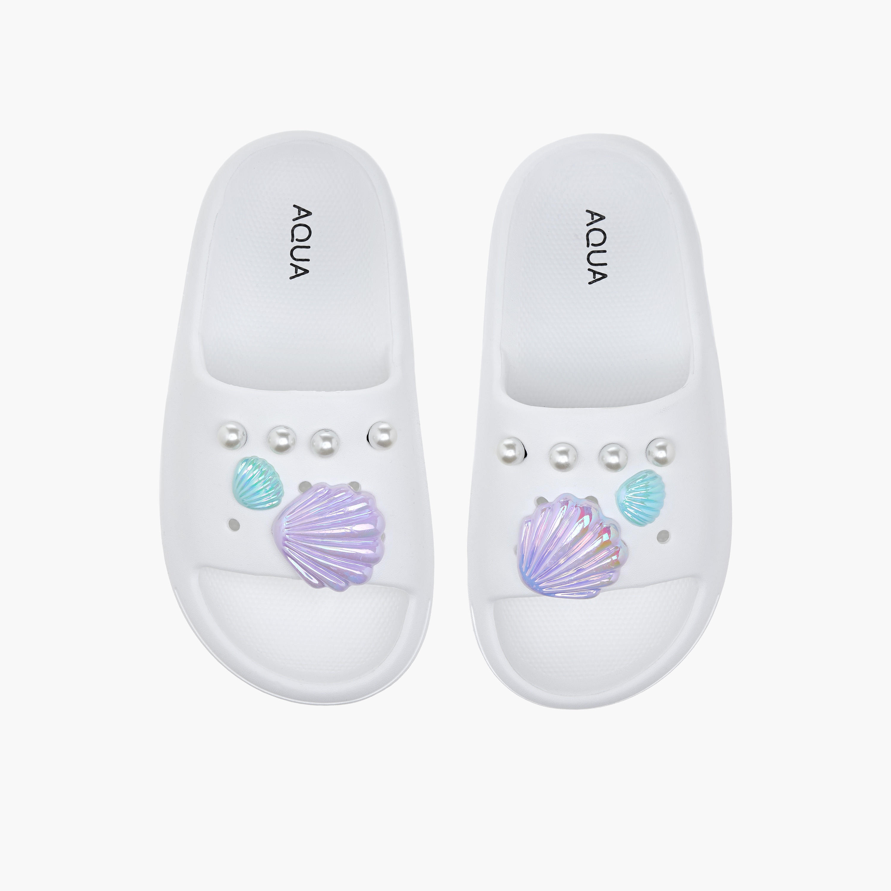 Aqua Pearl Embellished Slip-On Slides-girls-shoes-flipflopsandslides-image-1