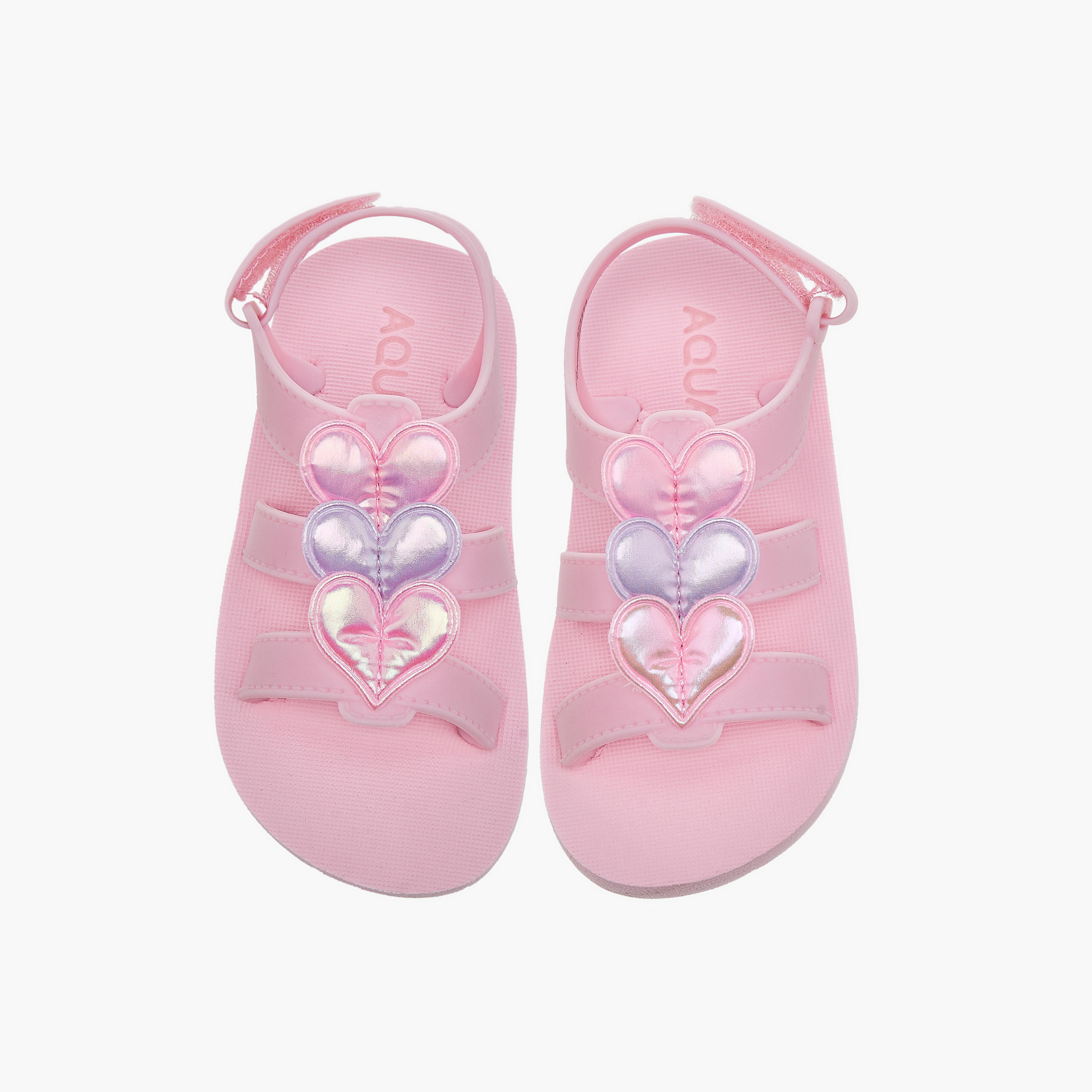 Aqua Girls' Heart Accent Sandals with Hook and Loop Closure-girls-shoes-sandals-image-1
