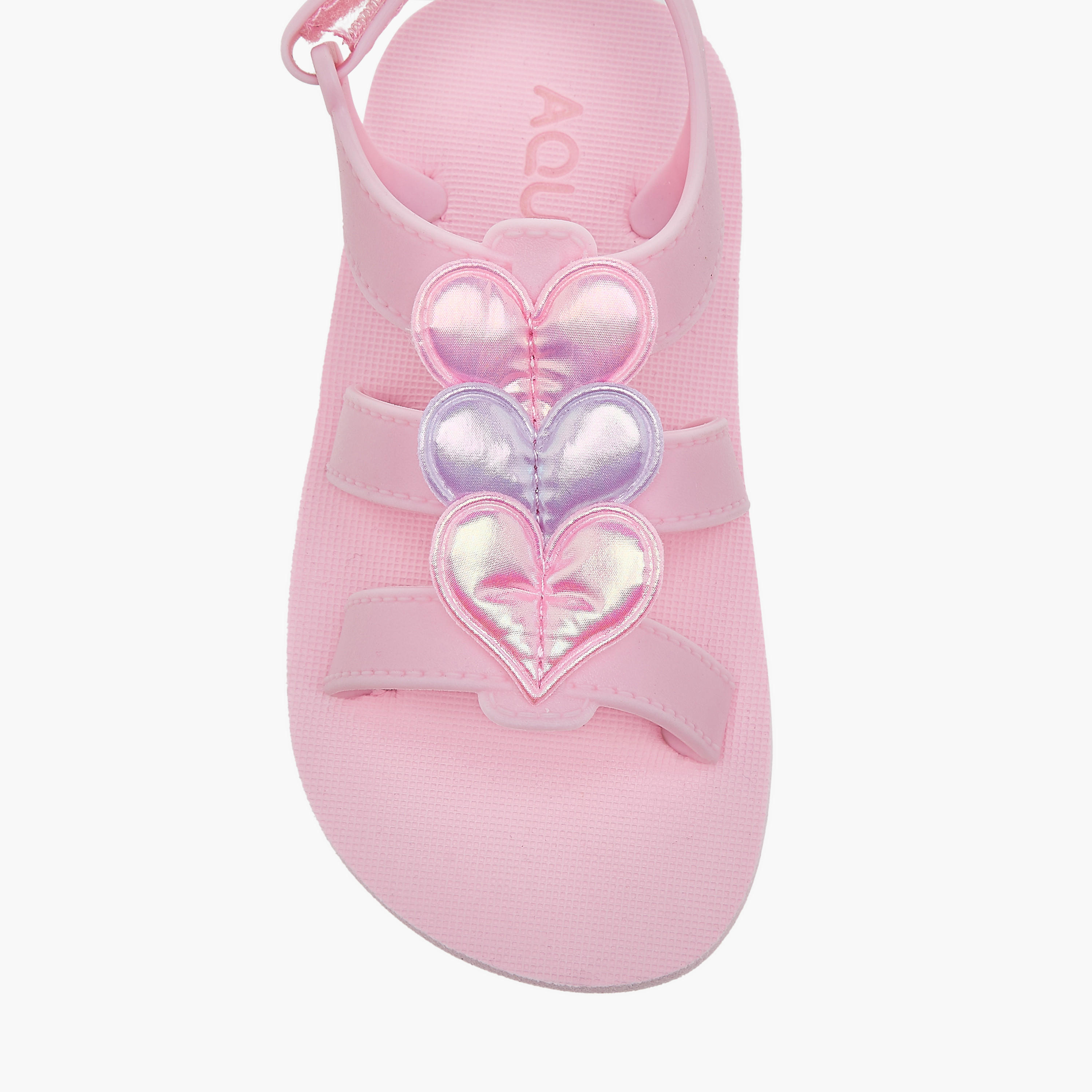 Aqua Girls' Heart Accent Sandals with Hook and Loop Closure-girls-shoes-sandals-image-3