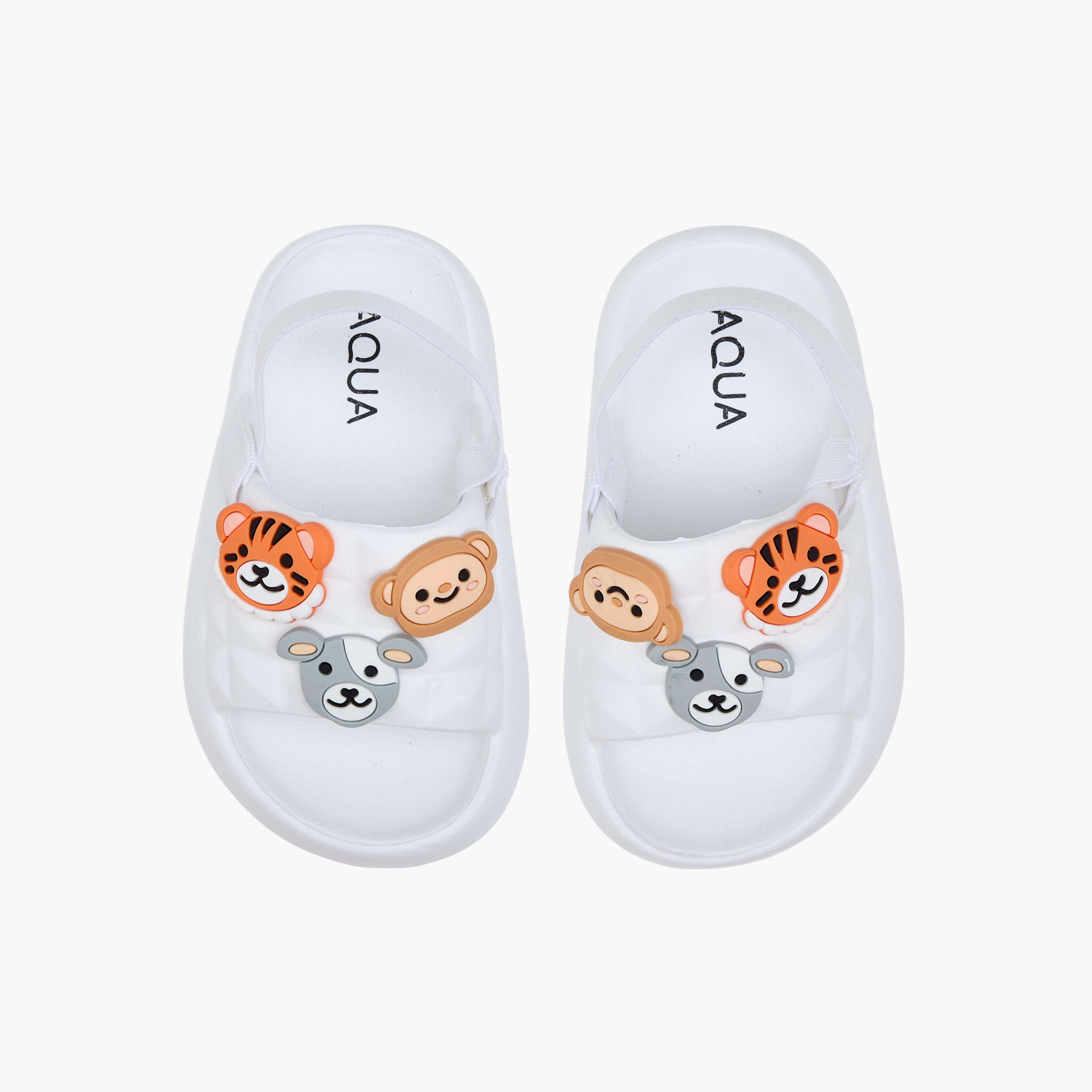 Aqua Animal Applique Sandals with Elastic Backstrap-boys-shoes-sandals-image-1