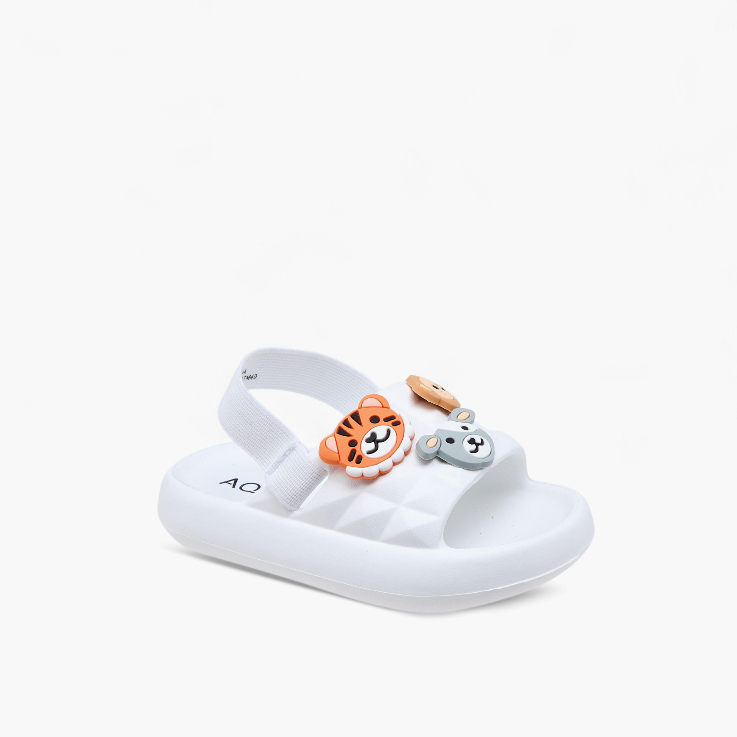 Aqua Animal Applique Sandals with Elastic Backstrap-boys-shoes-sandals-image-2