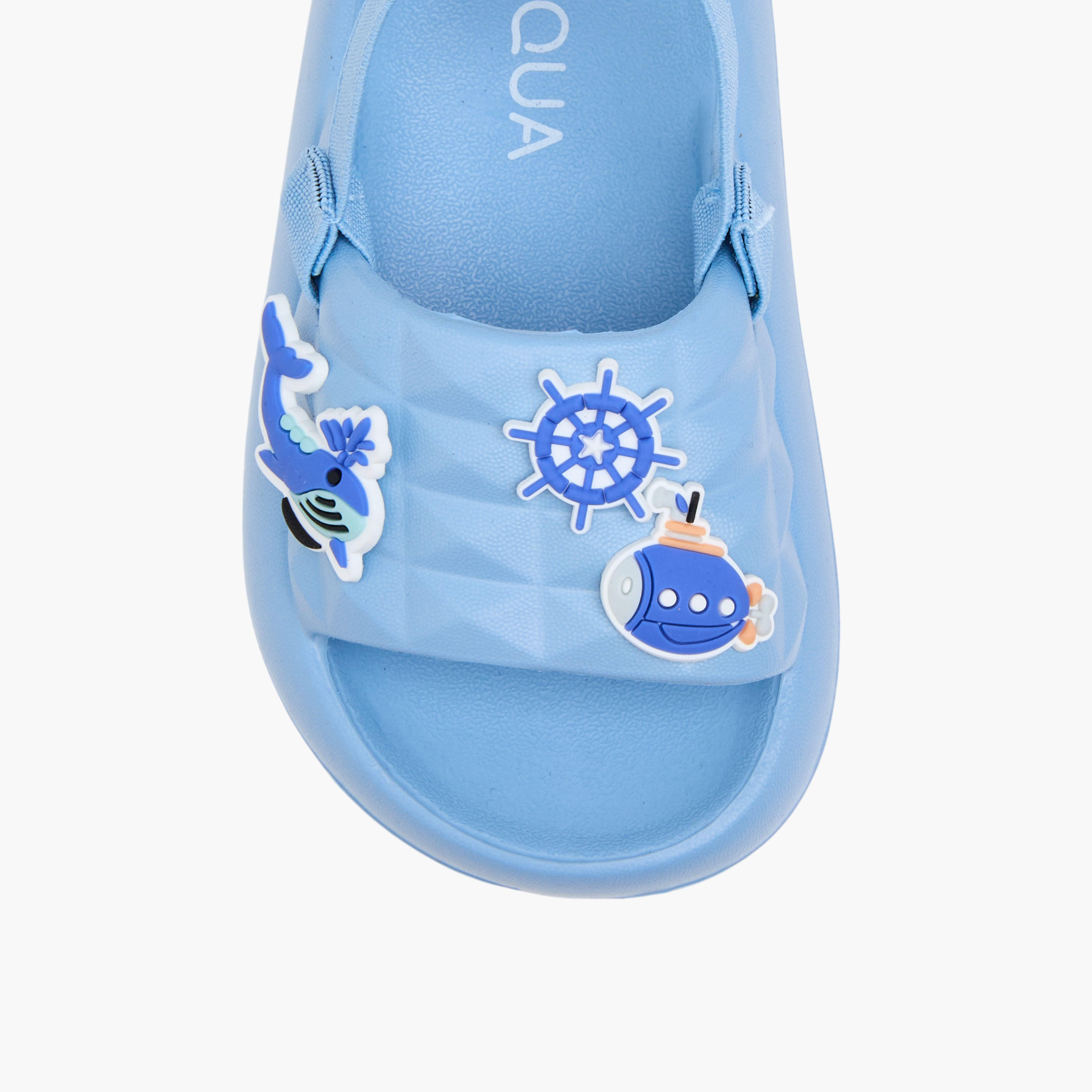 Aqua Sea Applique Slides with Elasticated Strap-boys-shoes-sandals-image-4