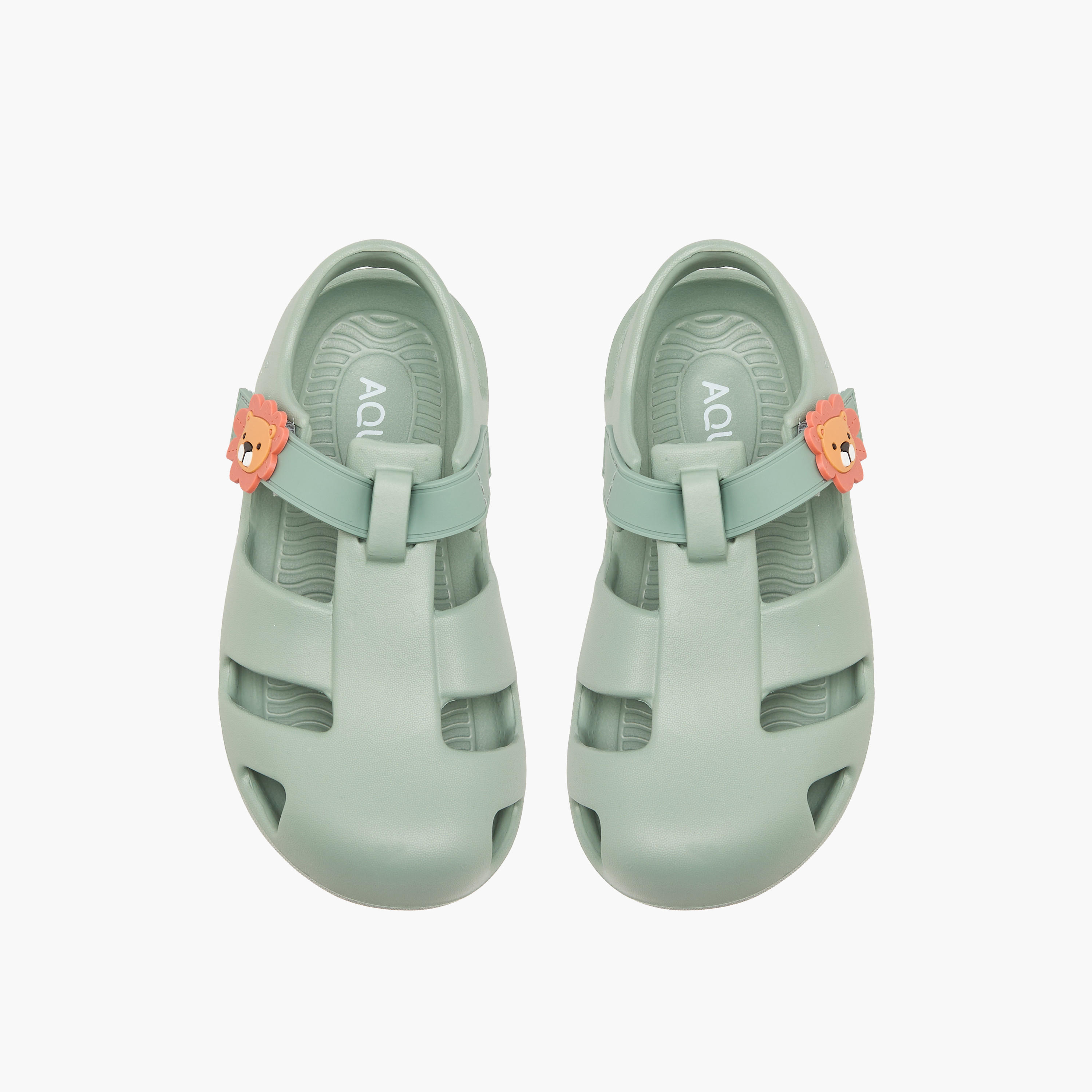 Aqua Boys Lion Accent Hook & Loop Fisherman Sandals-boys-shoes-sandals-image-1