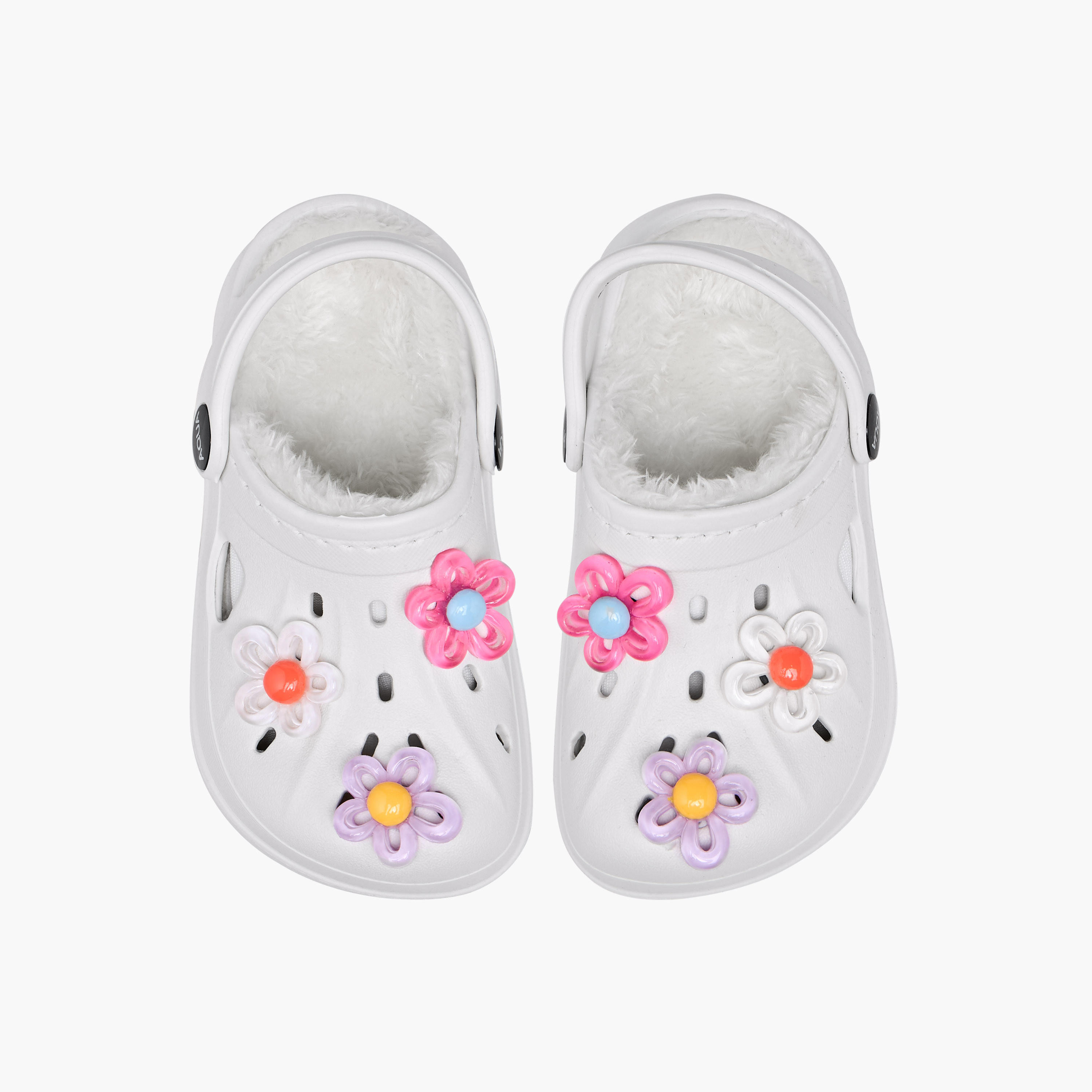 Aqua Floral Accent Clogs with Backstrap-girls-shoes-sandals-image-1