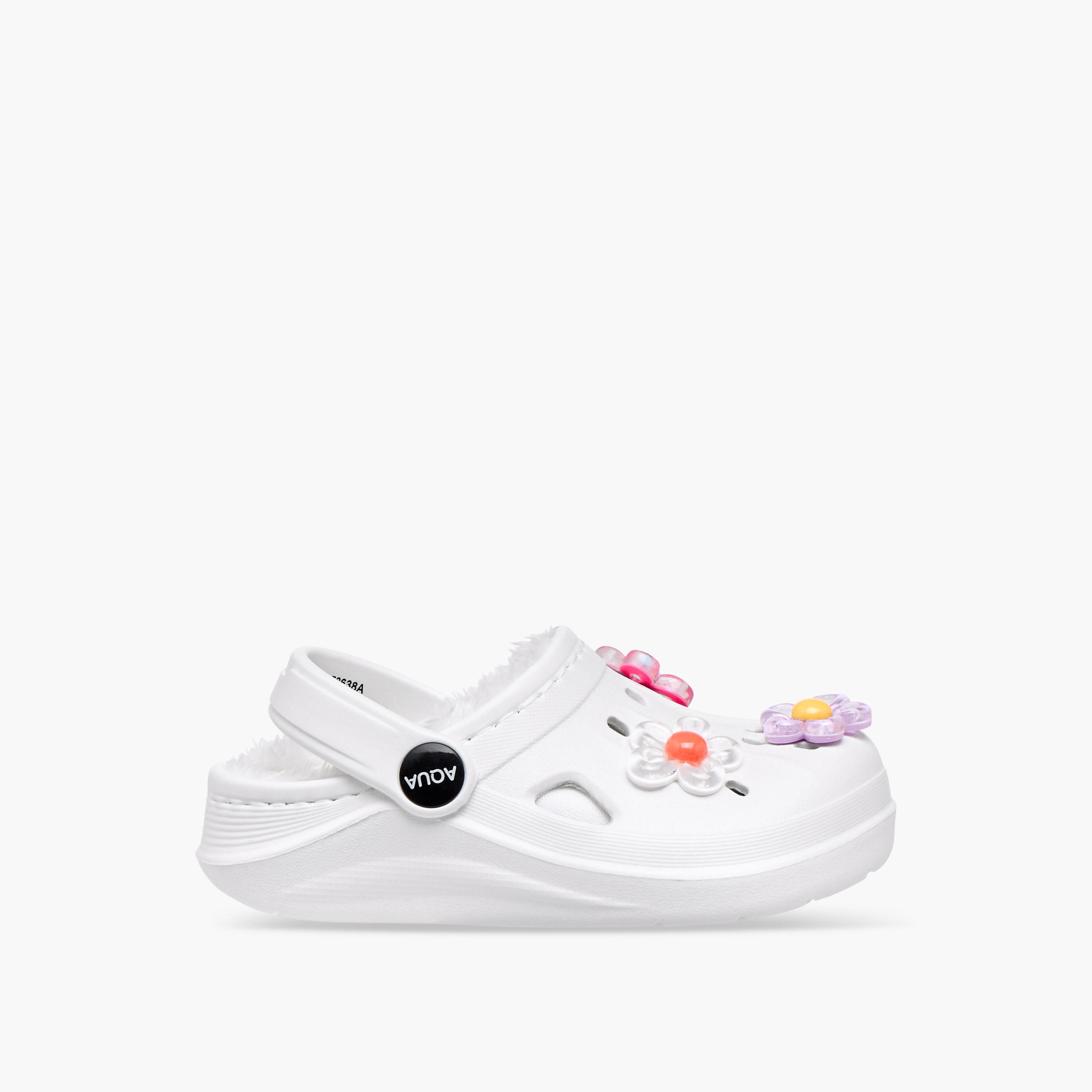 Aqua Floral Accent Clogs with Backstrap-girls-shoes-sandals-image-3
