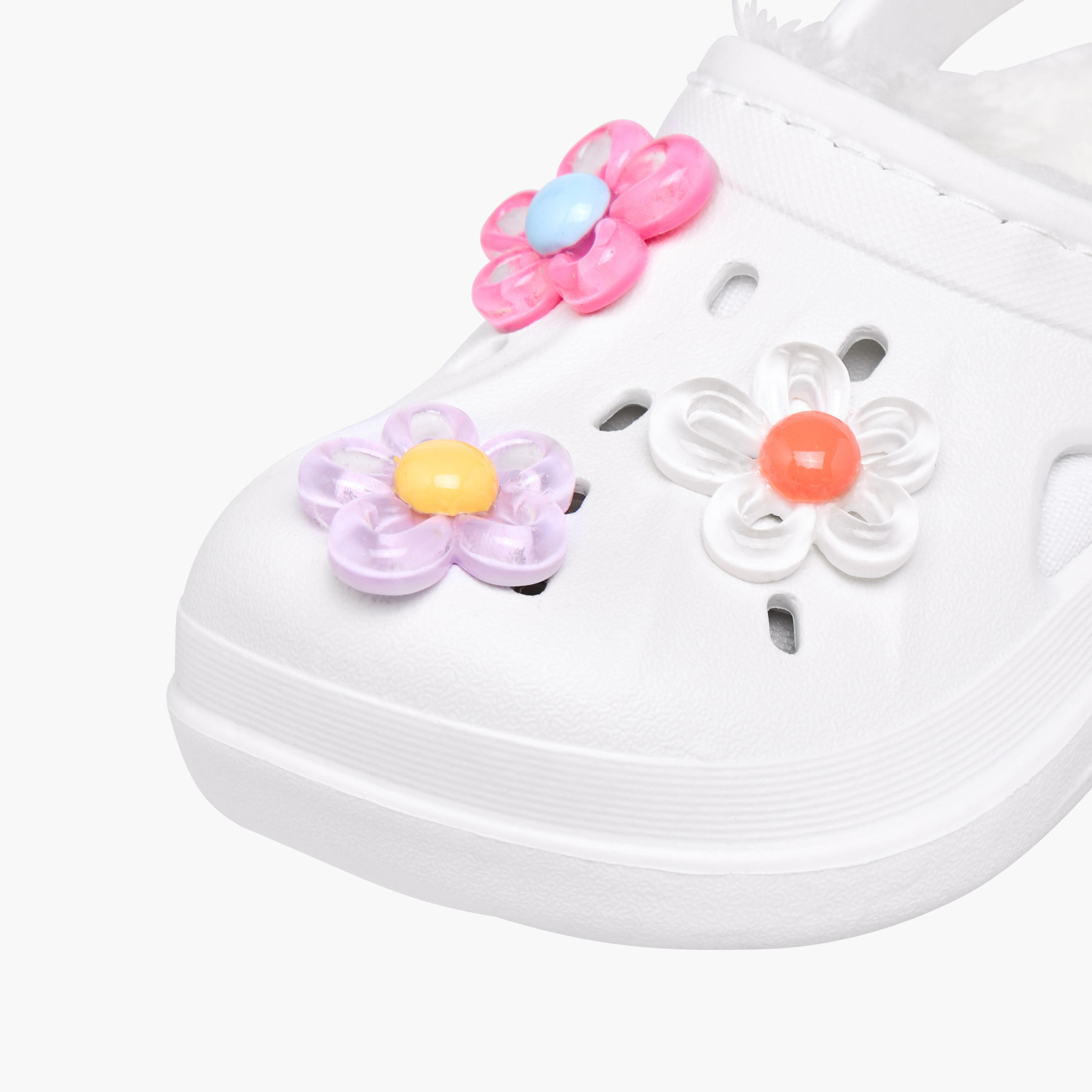 Aqua Floral Accent Clogs with Backstrap-girls-shoes-sandals-image-4