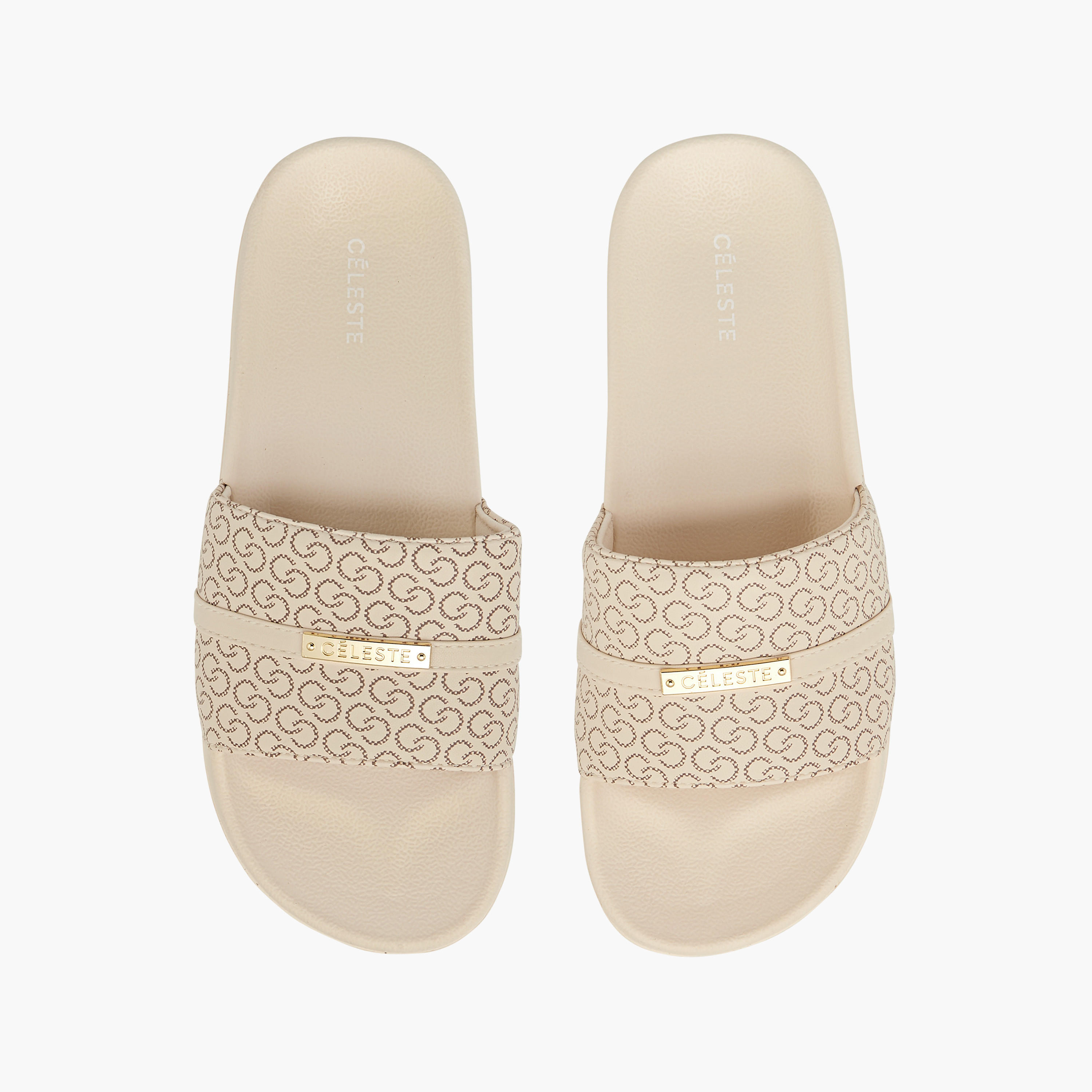Celeste Women's Monogram Print Slip-On Slides-women-shoes-flipflopsandslides-image-1