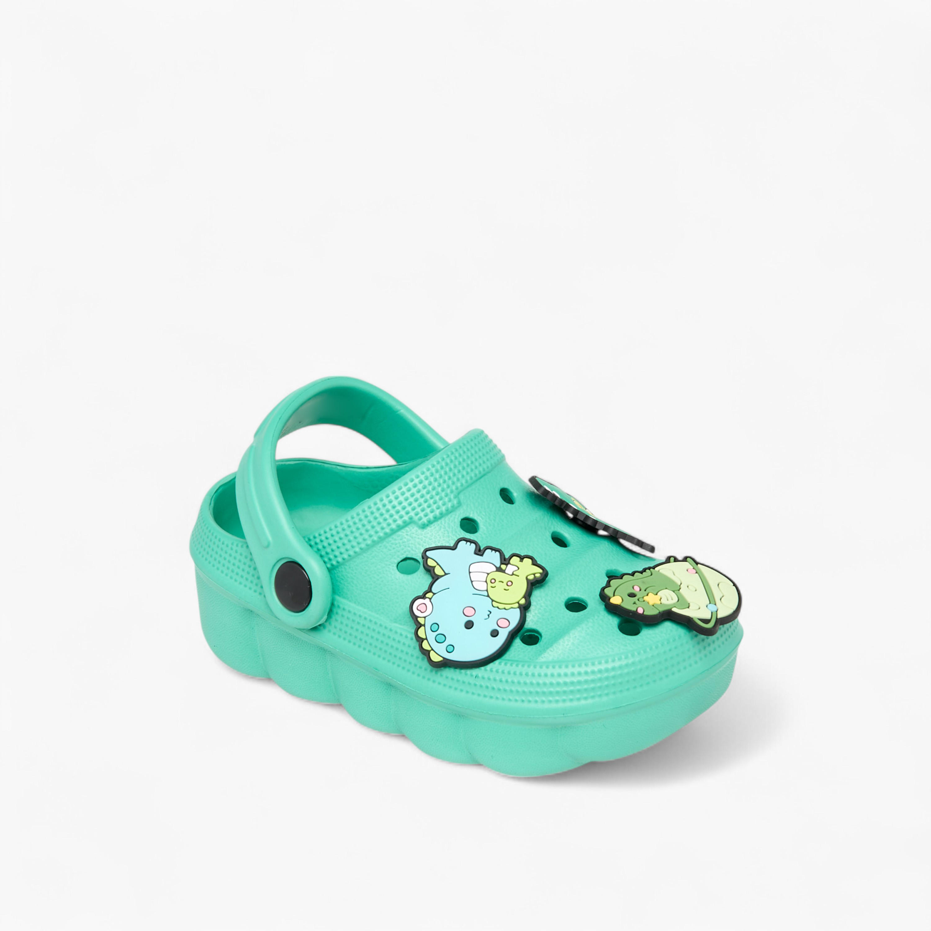 Aqua Dinosaur Jibbitz Accent Clogs with Backstrap-boys-shoes-sandals-image-2
