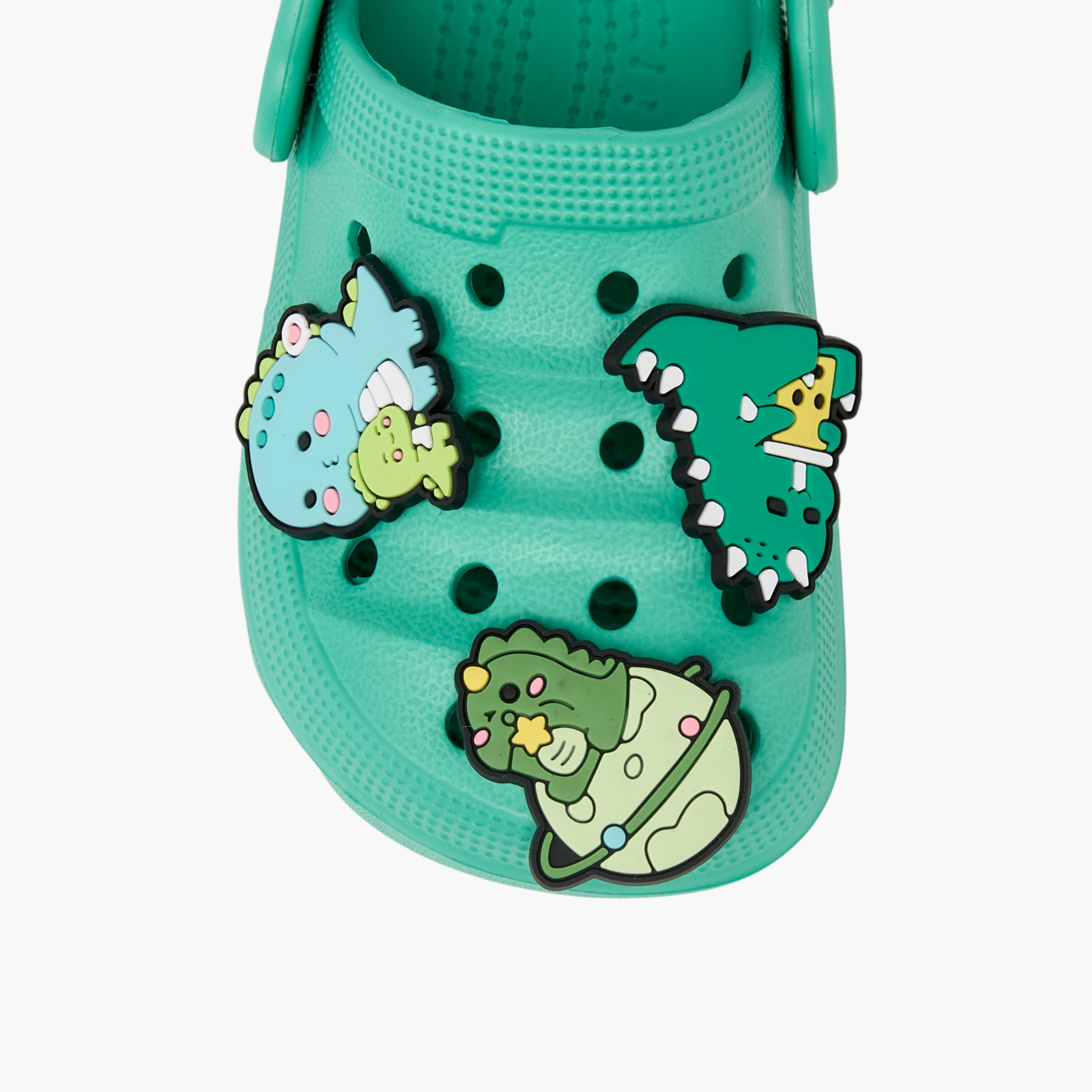 Aqua Dinosaur Jibbitz Accent Clogs with Backstrap-boys-shoes-sandals-image-4