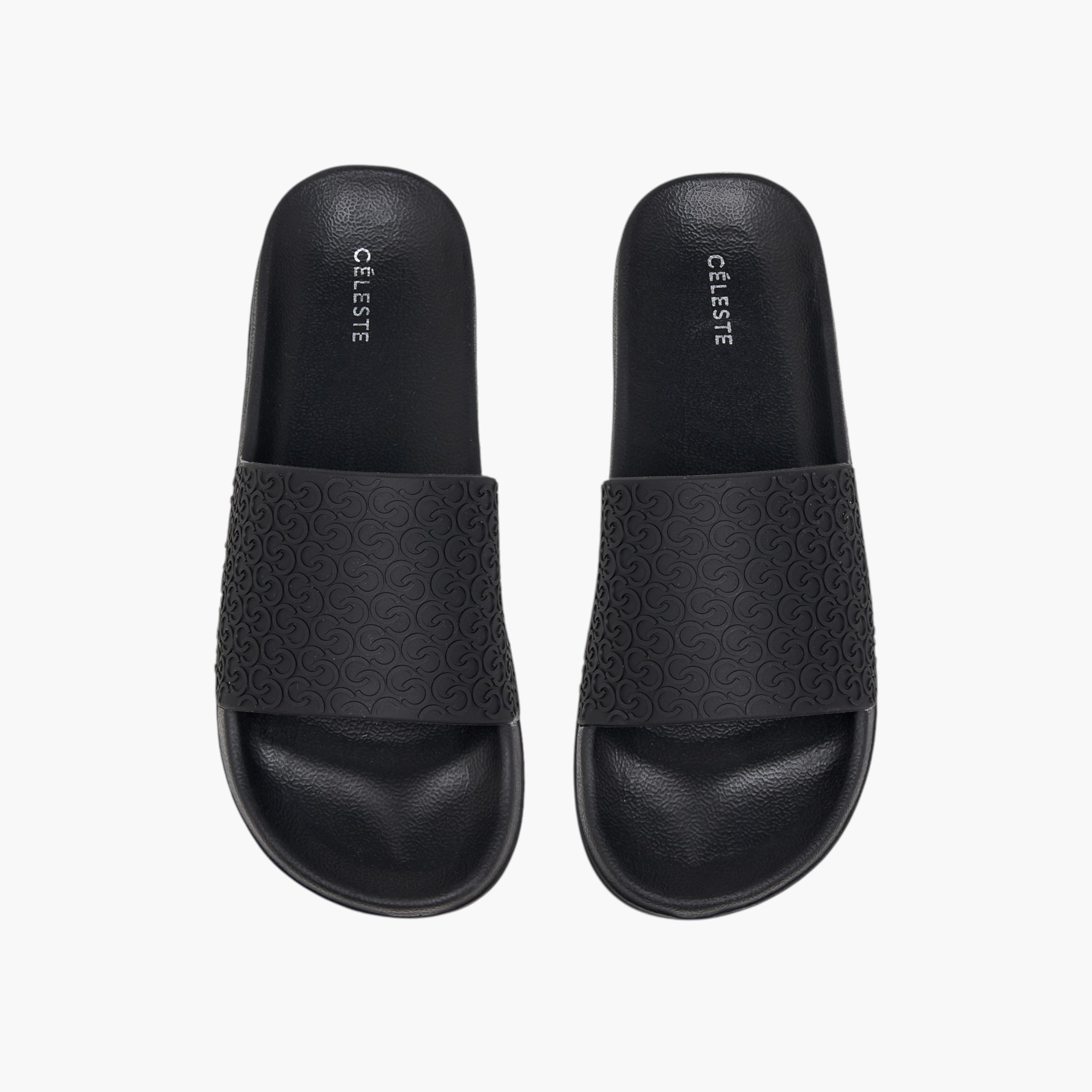 شبشب سلايد بنقوش مونوجرام للنساء من سيليست-women-shoes-flipflopsandslides-image-4