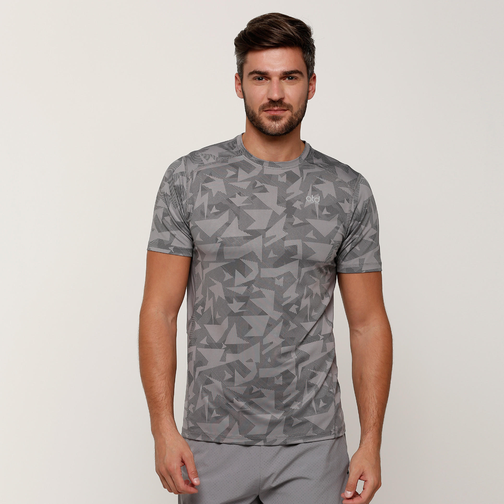 Printed T-Shirt with Crew Neck and Short Sleeves-men-clothing-sportswearandactivewear-tshirtsandpolos-image-1