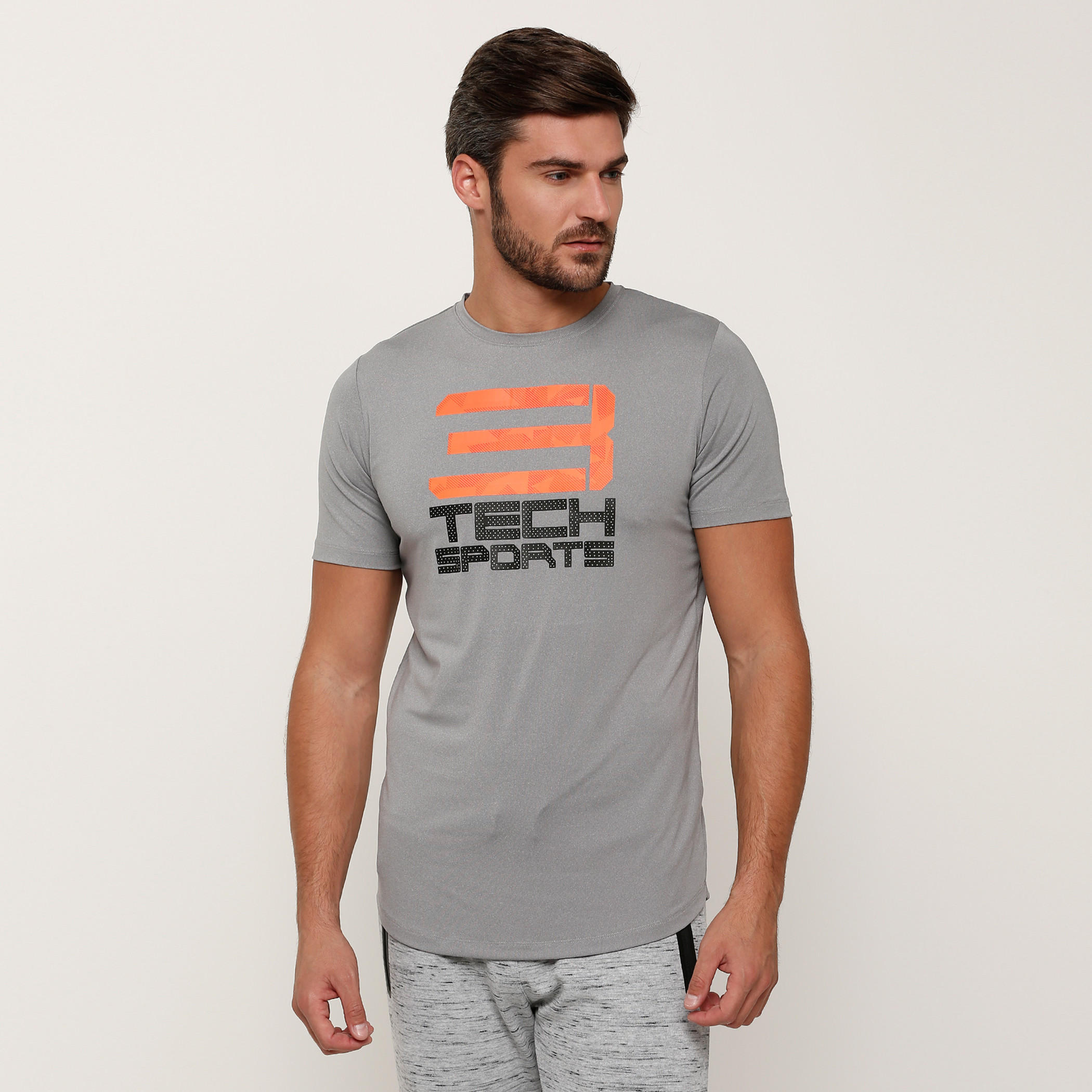 Printed Round Neck T-Shirt with Short Sleeves-men-clothing-sportswearandactivewear-tshirtsandpolos-image-1