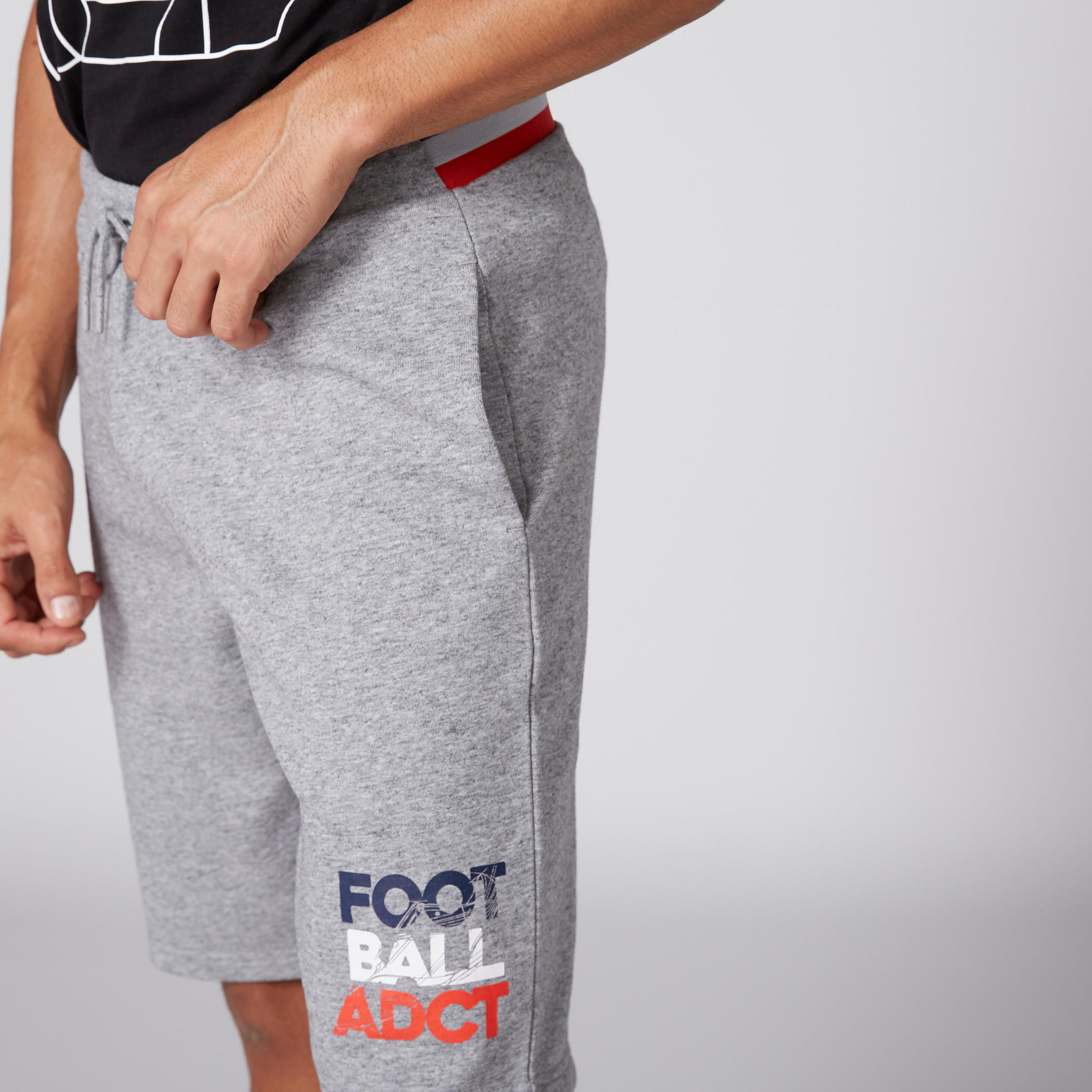 Printed Melange Shorts with Drawstrings-men-clothing-bottoms-shorts-image-1