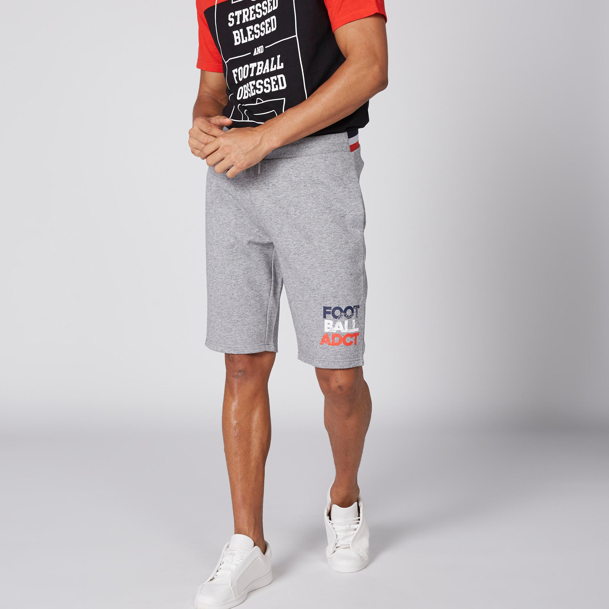 Printed Melange Shorts with Drawstrings-men-clothing-bottoms-shorts-image-3