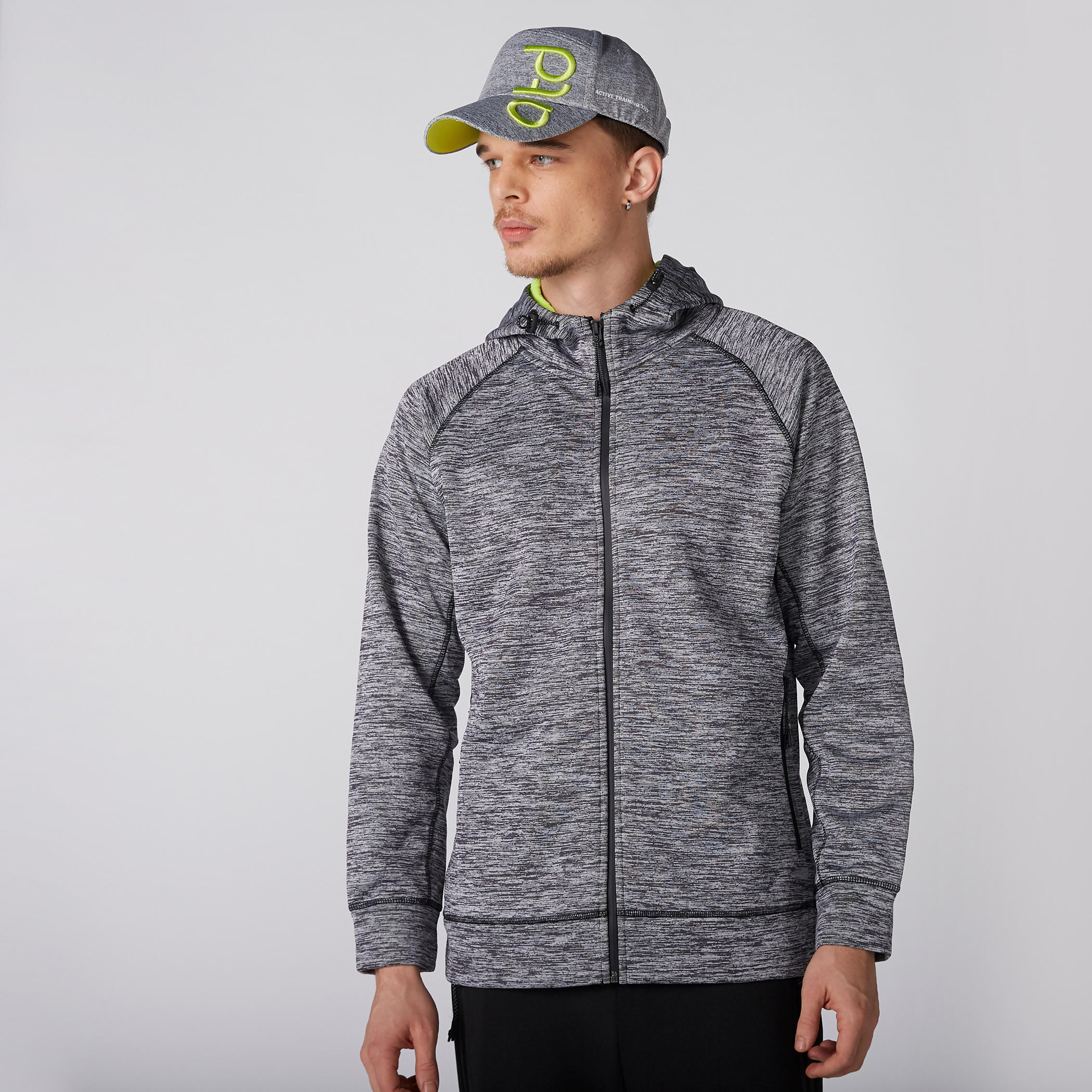 جاكيت بأكمام طويلة وسحّاب إغلاق وطبعات ميلانج مع قبعة-men-clothing-jacketsandblazers-jackets-image-1