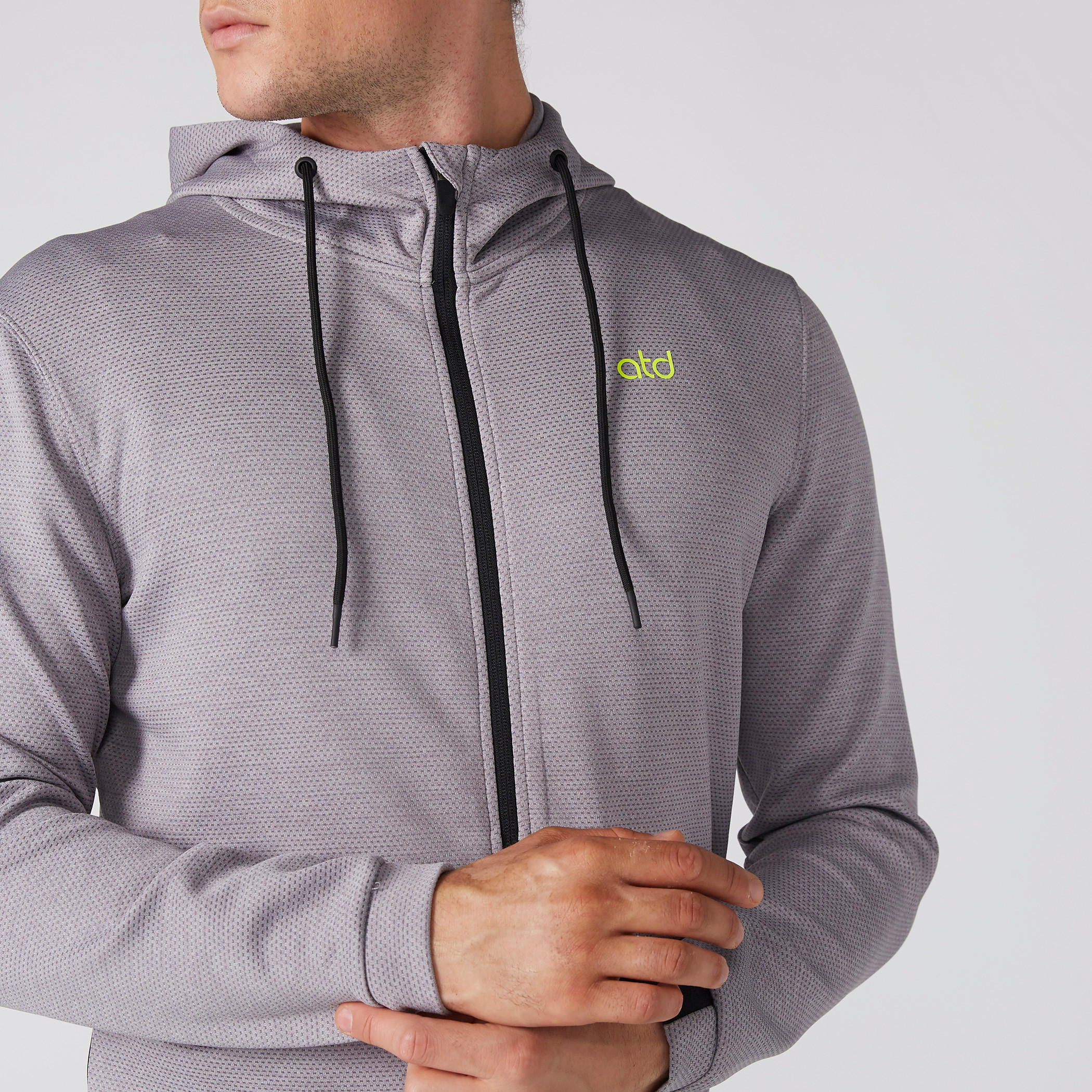 Textured Jacket with Long Sleeves and Zip Closure-men-winterwear-hoodiesandsweatshirts-image-2