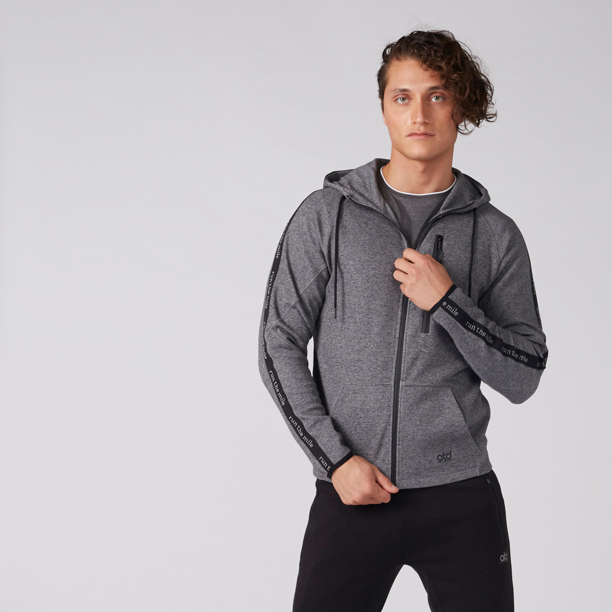 Tape and Pocket Detail Jacket with Long Sleeves and Hood-men-winterwear-hoodiesandsweatshirts-image-2