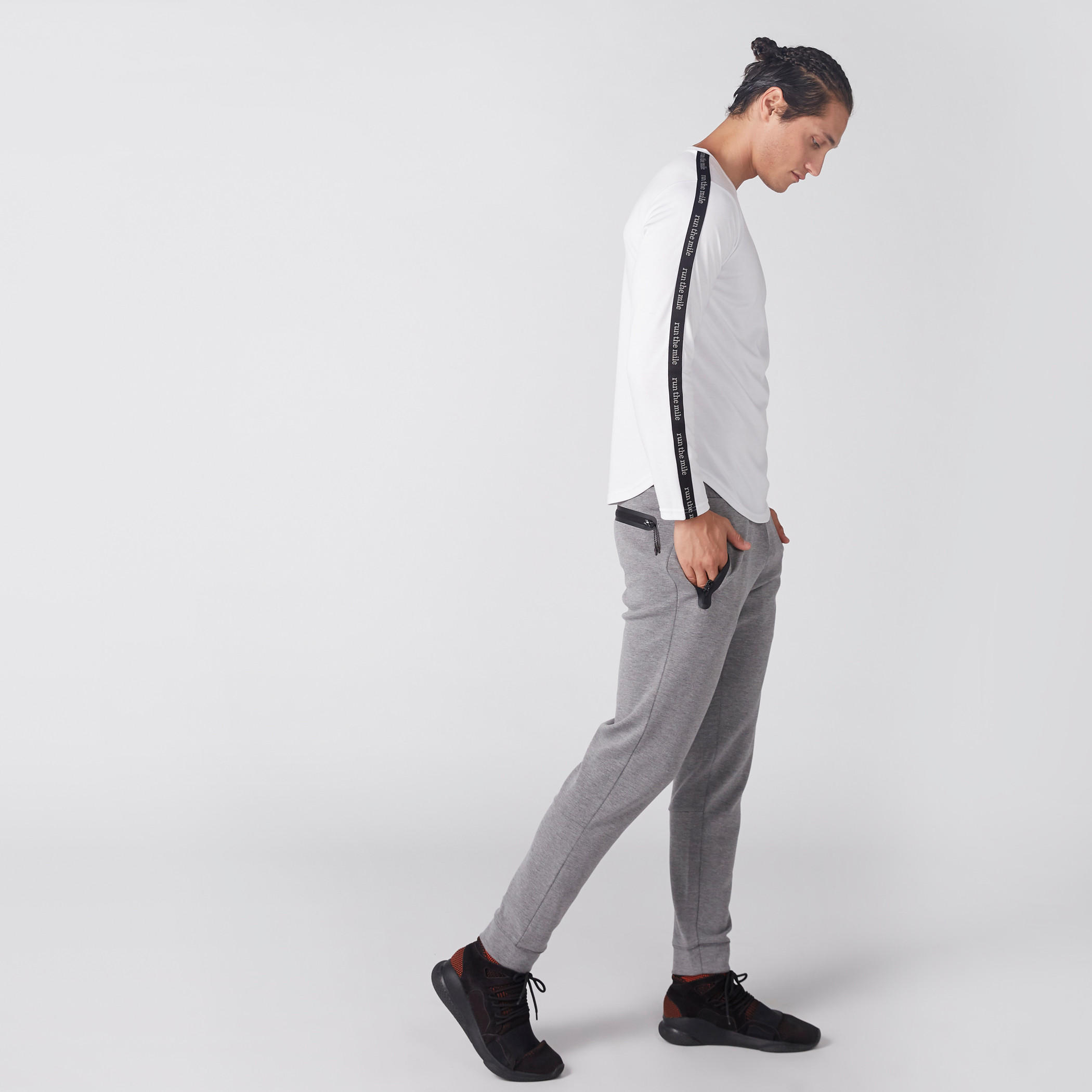 Tape Detail T-Shirt with Round Neck and Long Sleeves-men-clothing-sportswearandactivewear-tshirtsandpolos-image-4