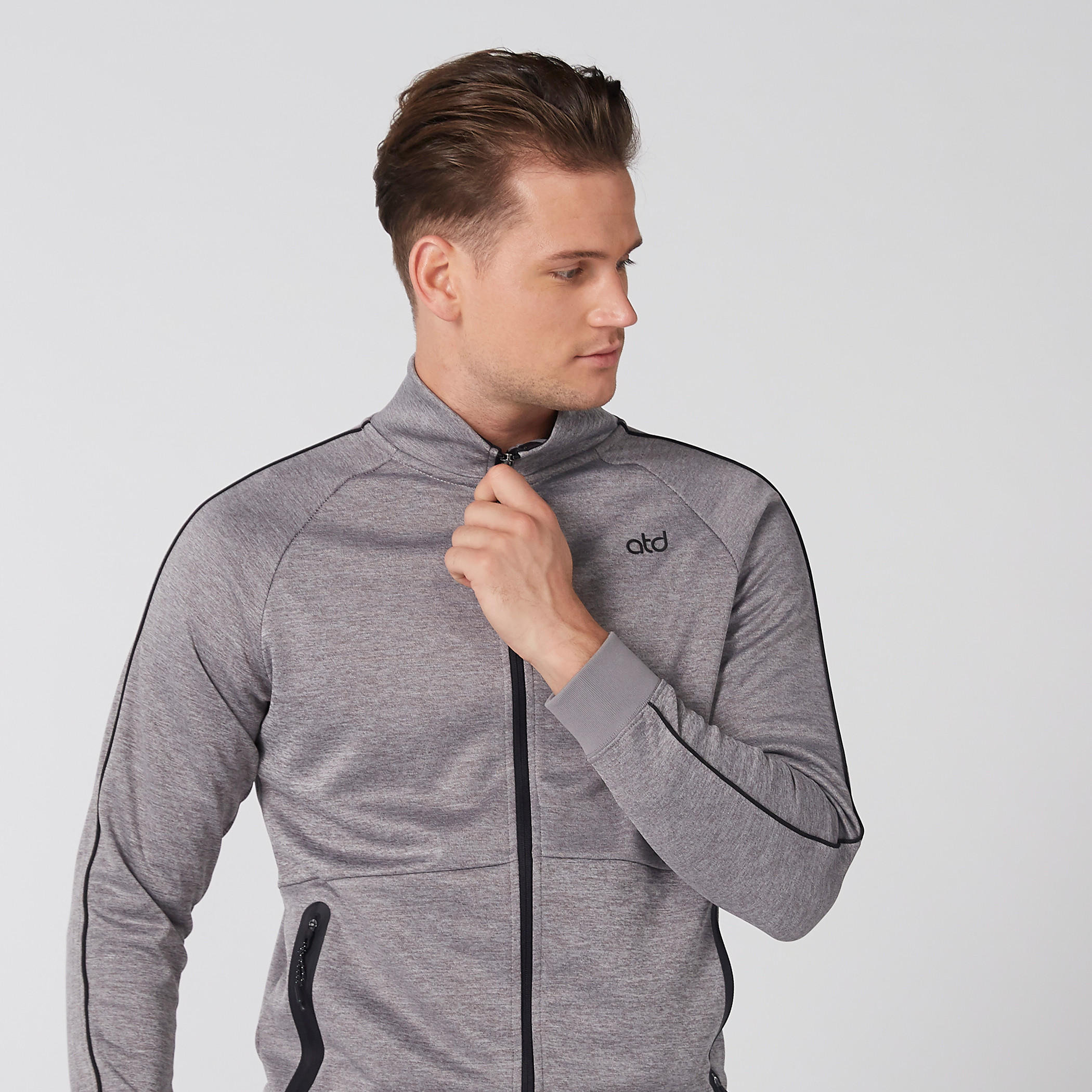 جاكيت بأكمام مغايرة وسحاب إغلاق وجيوب-men-clothing-jacketsandblazers-jackets-image-2