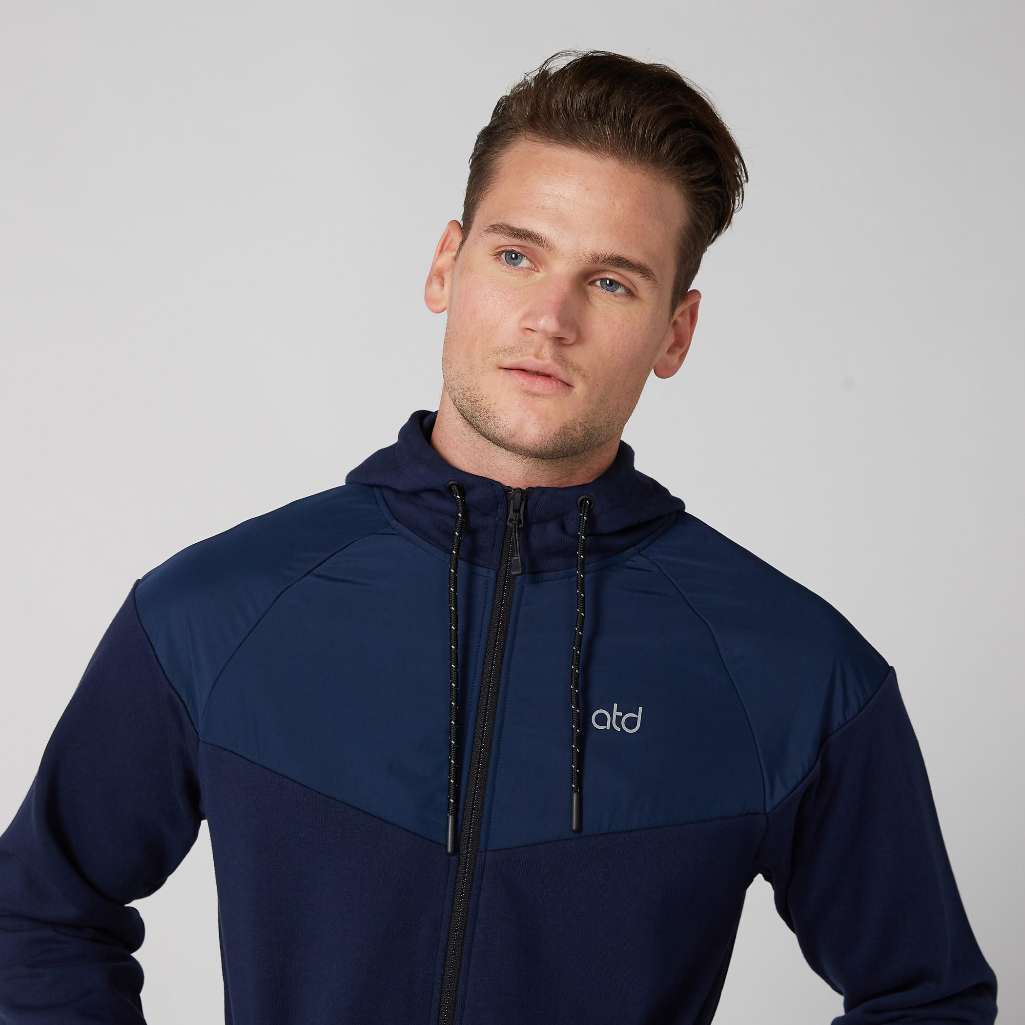 High Neck Jacket with Raglan Sleeves and Hood-men-winterwear-hoodiesandsweatshirts-image-1