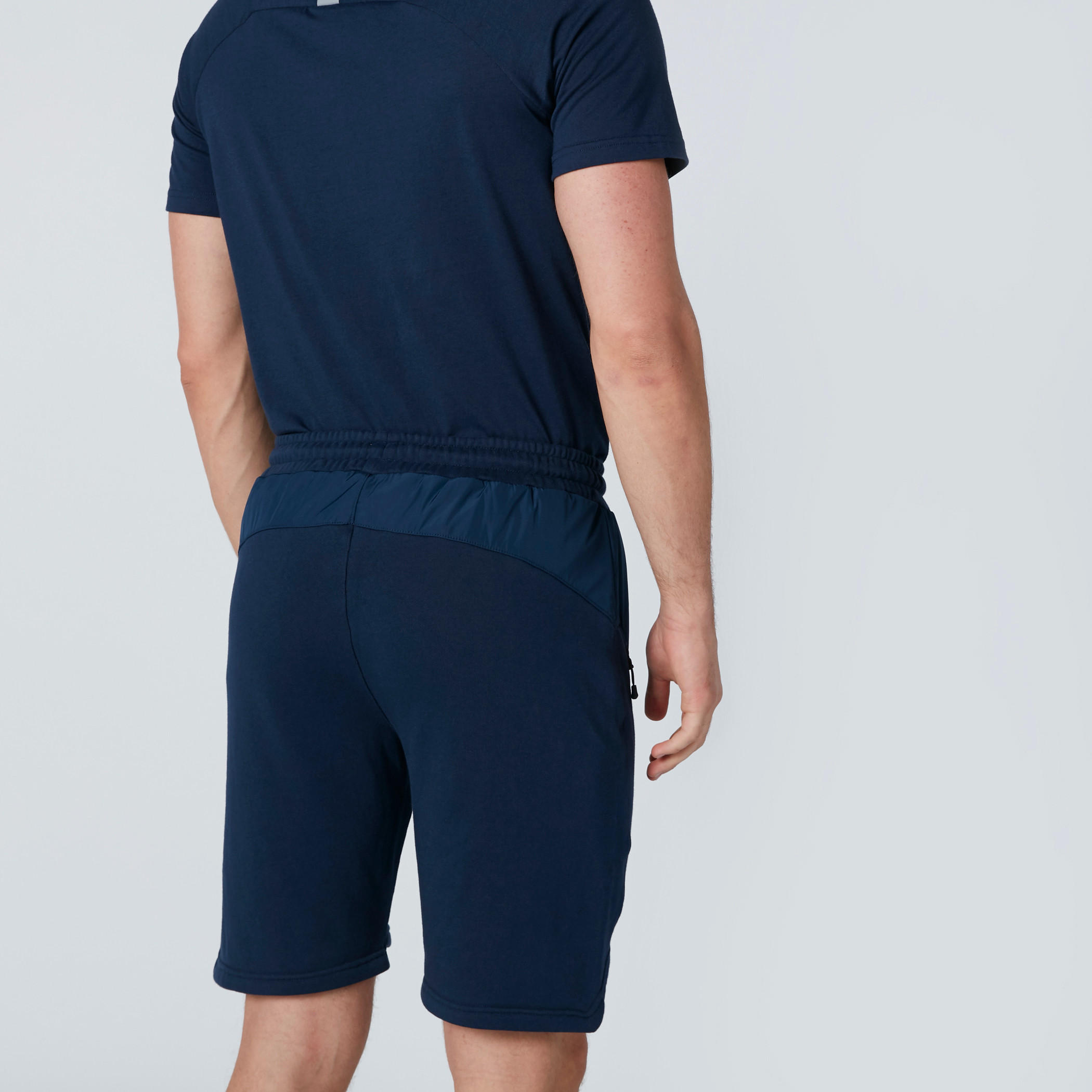 Mid-Rise Drawstring Shorts with Asymmetric Cut Detail-men-clothing-sportswearandactivewear-bottoms-image-2