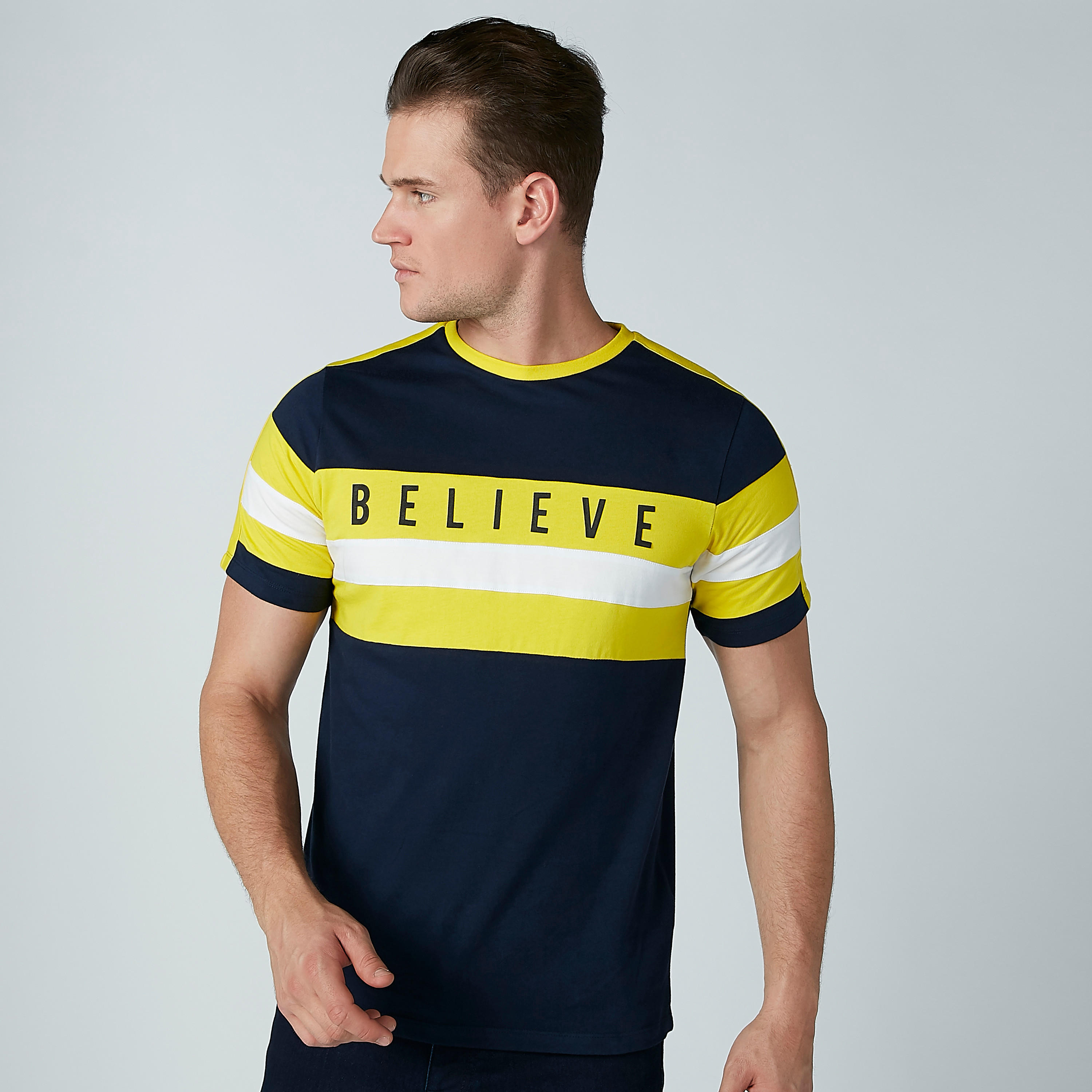Printed T-shirt with Tape Detail and Short Sleeves-men-clothing-tshirtsandpolos-tshirts-image-2