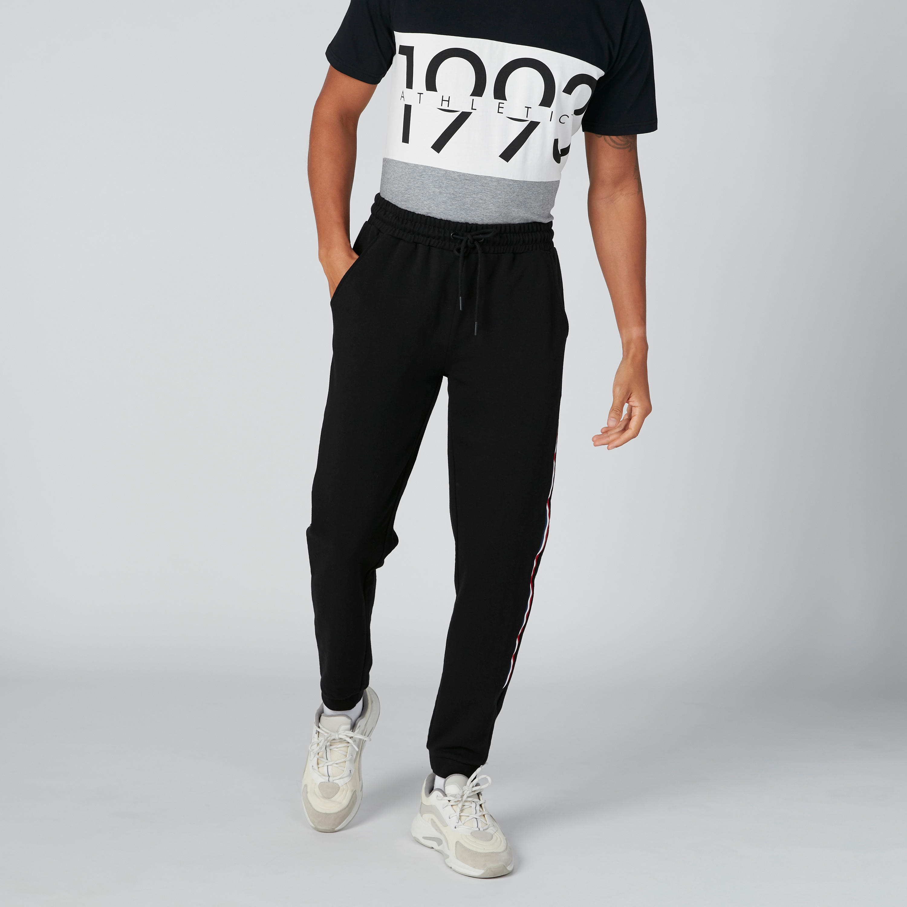 Pocket Detail Mid-Rise Jog Pants in Regular Fit with Side Tape Detail-men-clothing-bottoms-joggers-image-9