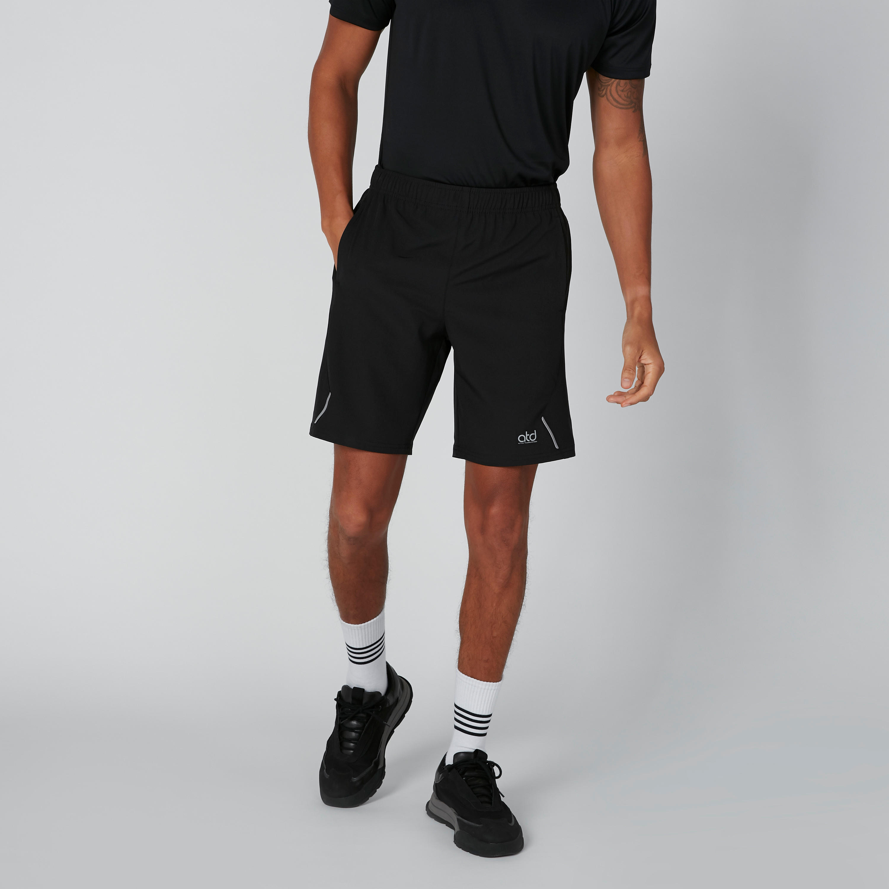 Pocket Detail Activewear Shorts with Elasticised Waistband-men-clothing-sportswearandactivewear-bottoms-image-3