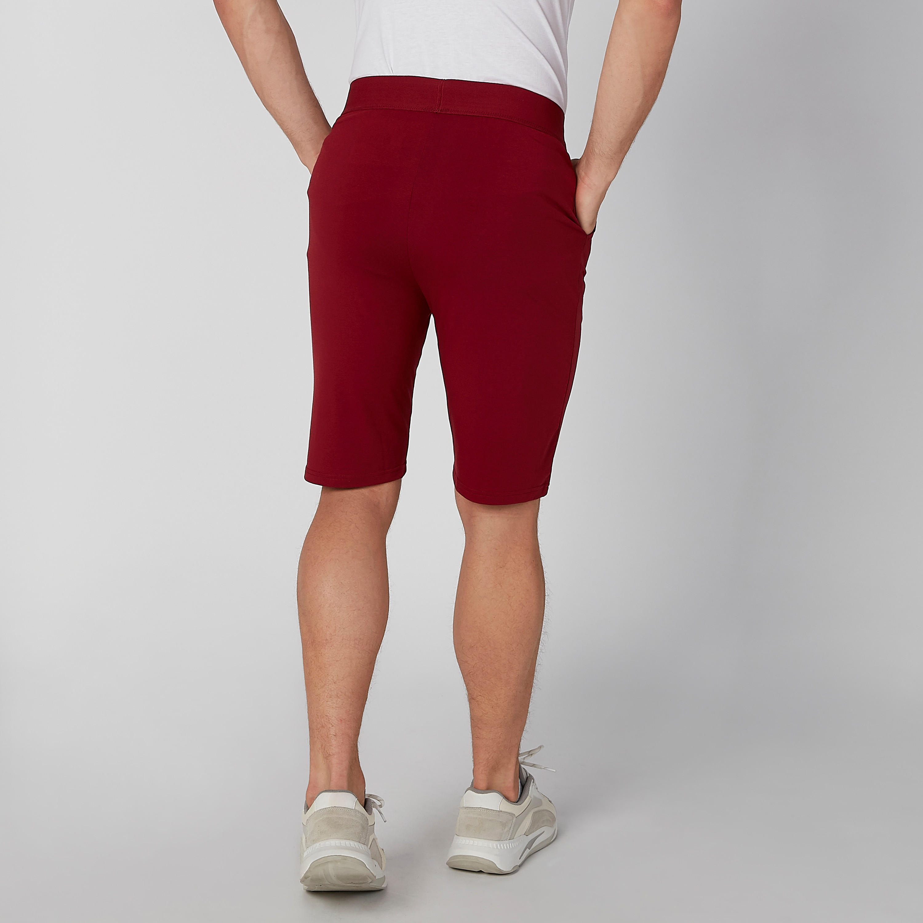 شورت سادة بخصر مطاطي وجيوب-men-clothing-bottoms-shorts-image-2