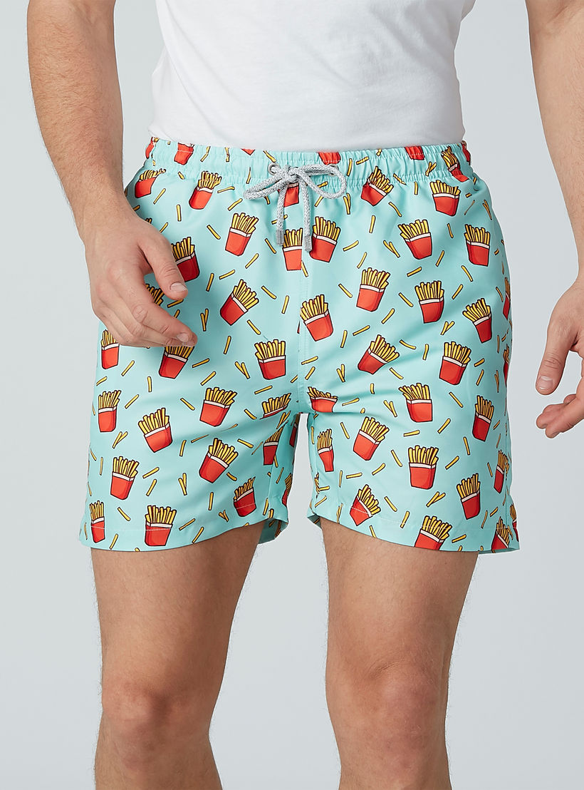 شورت برباط وجيوب وطبعات فرايز-men-clothing-bottoms-shorts-image-1
