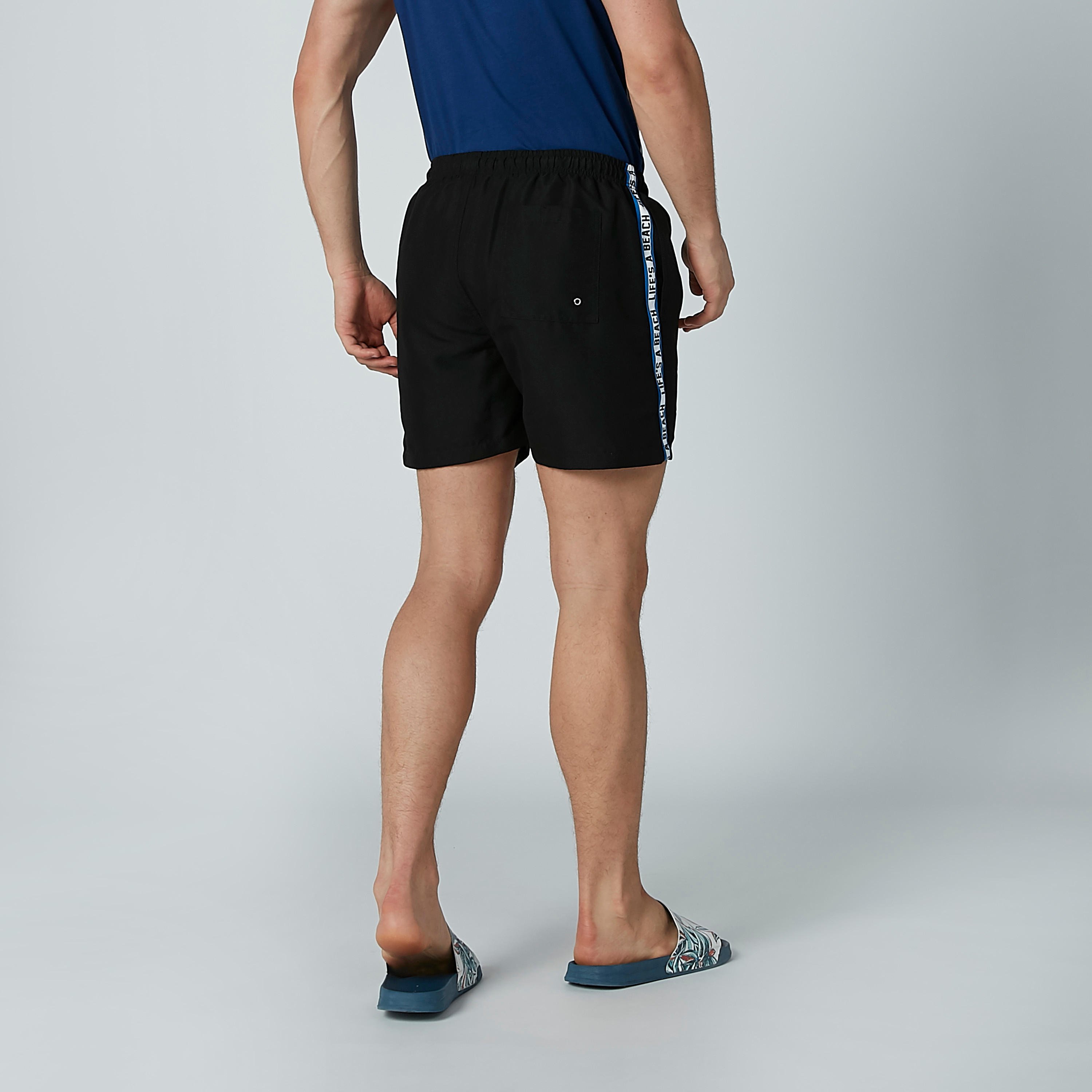 Printed Tape Detail Shorts with Drawstring-men-clothing-bottoms-shorts-image-4