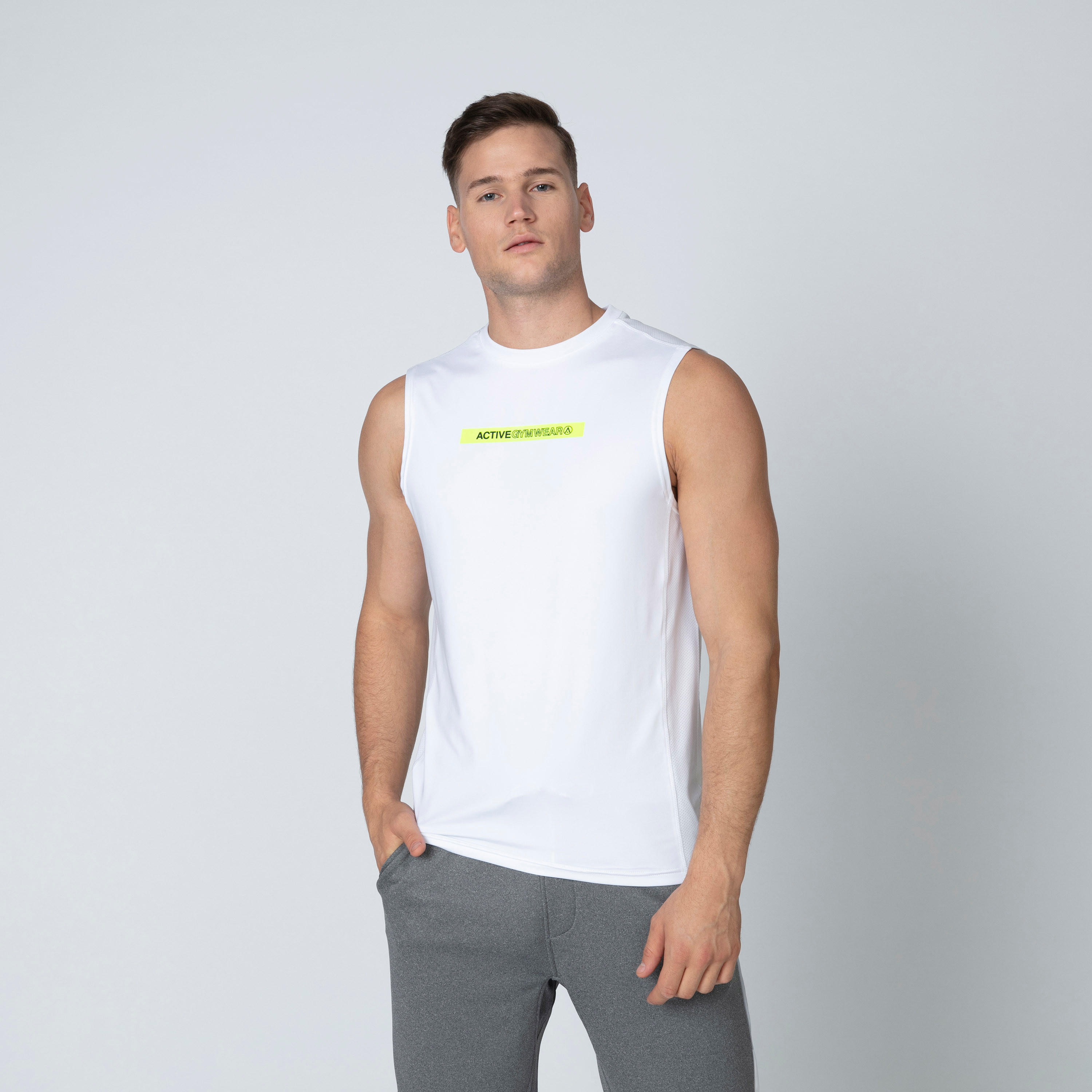 Printed Sleeveless T-shirt with Round Neck-men-clothing-tshirtsandpolos-tshirts-image-1