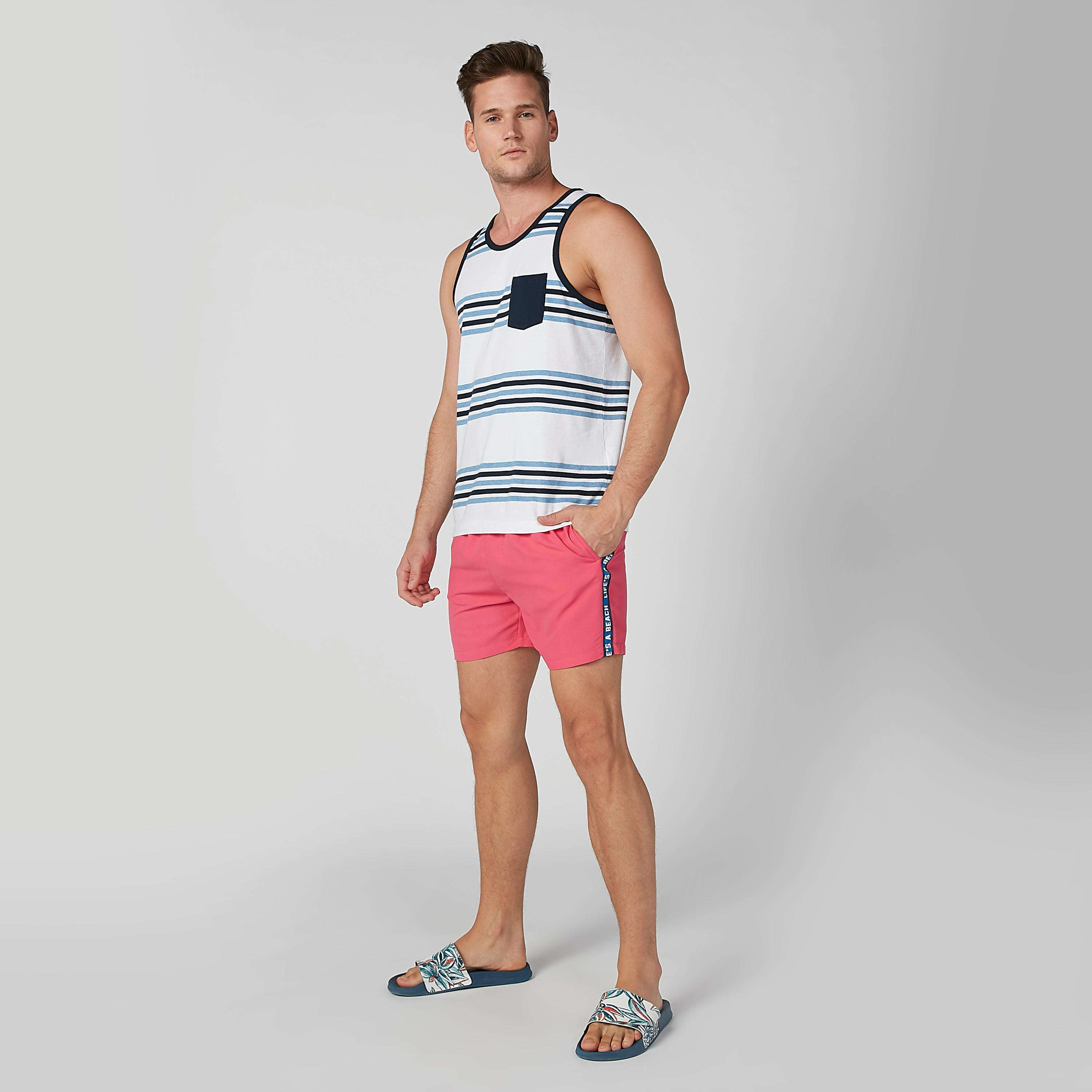 Tape and Pocket Detail Shorts with Drawstring-men-clothing-sportswearandactivewear-bottoms-image-2
