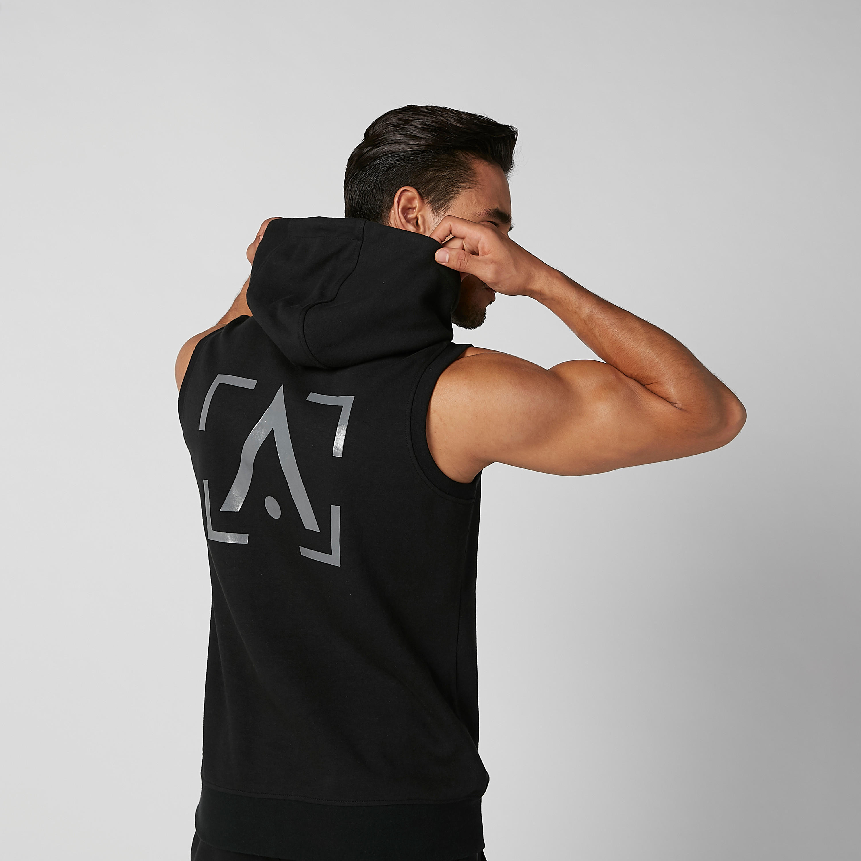 Printed Sleeveless Jacket with Kangaroo Pockets and Hood-men-clothing-jacketsandblazers-jackets-image-3