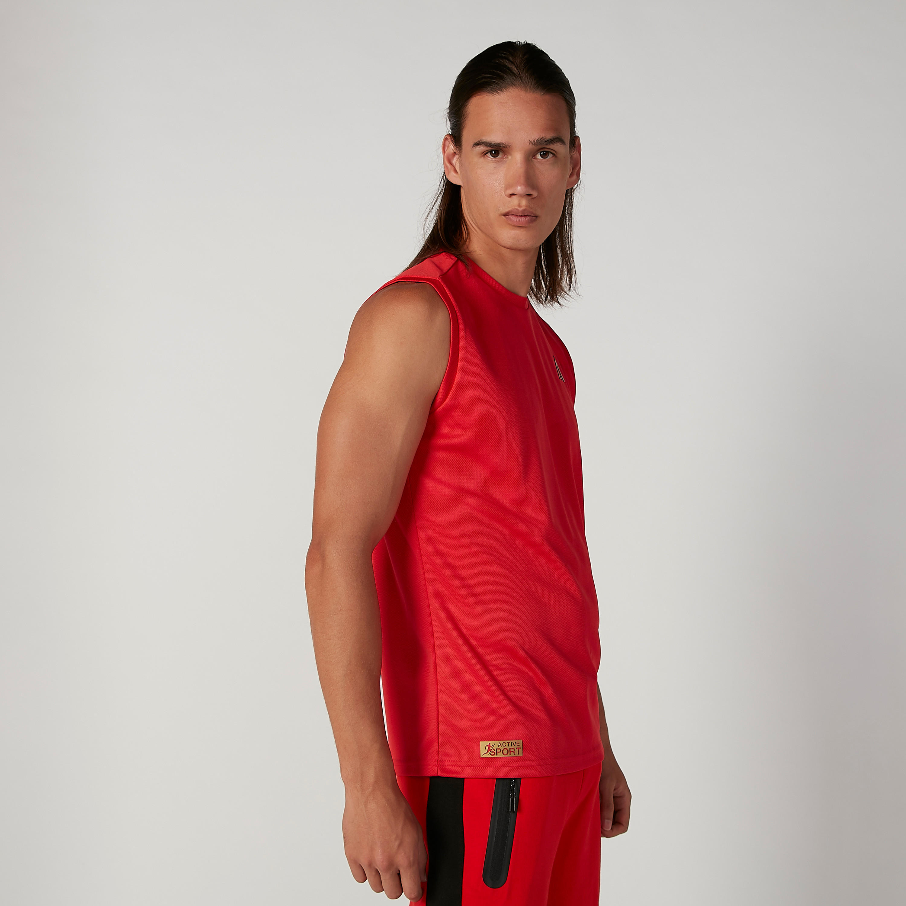 Sustaibaility Plain Sleeveless T-shirt with Round Neck-men-clothing-sportswearandactivewear-tshirtsandpolos-image-4