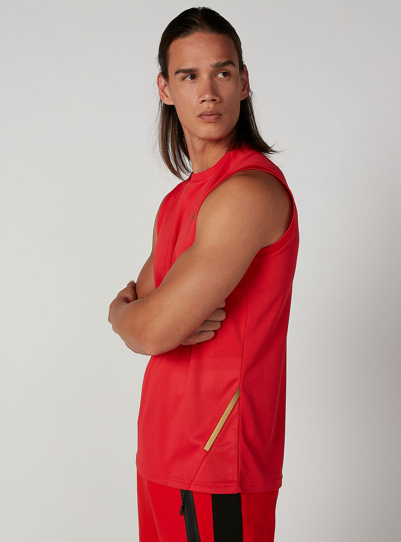 Sustaibaility Plain Sleeveless T-shirt with Round Neck-men-clothing-sportswearandactivewear-tshirtsandpolos-image-5