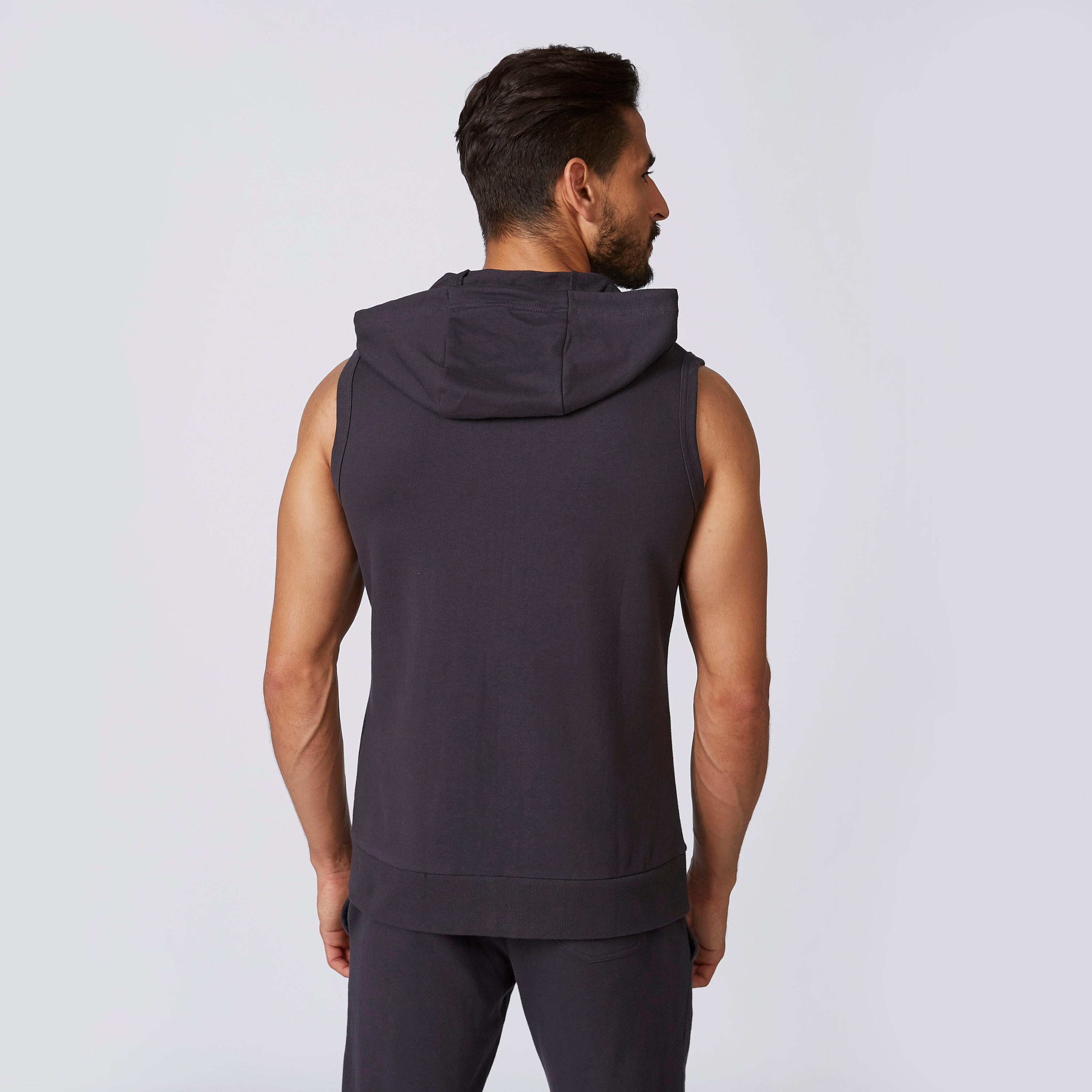 Sustainable Plain Sleeveless Hoodie with Kangaroo Pockets-men-winterwear-hoodiesandsweatshirts-image-3