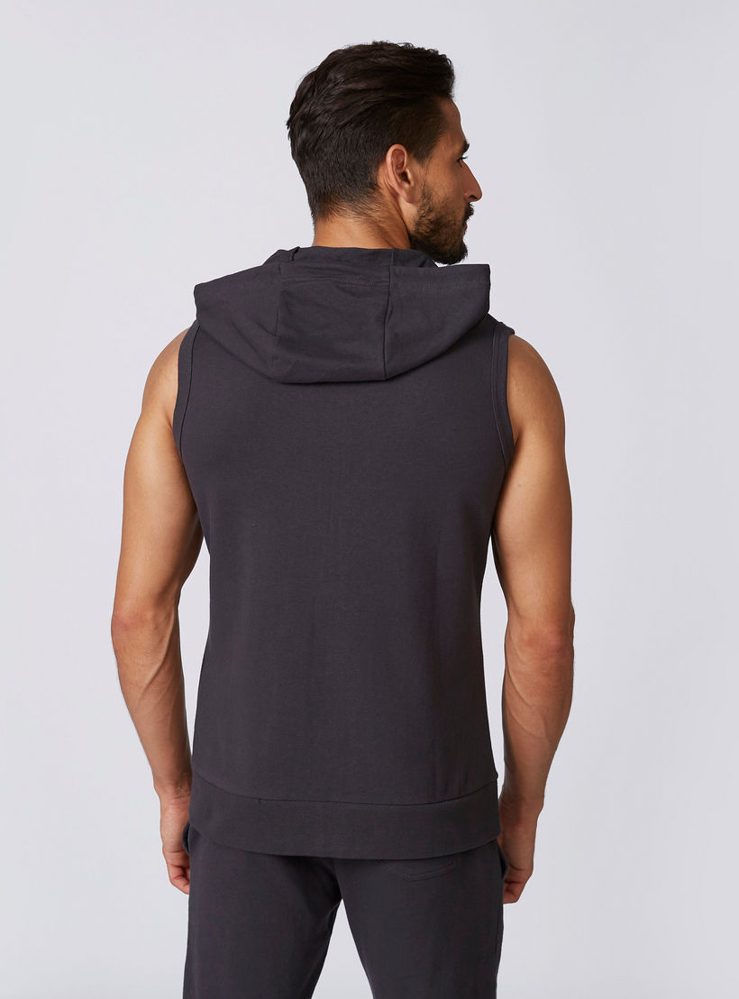 Sustainable Plain Sleeveless Hoodie with Kangaroo Pockets-men-winterwear-hoodiesandsweatshirts-image-3