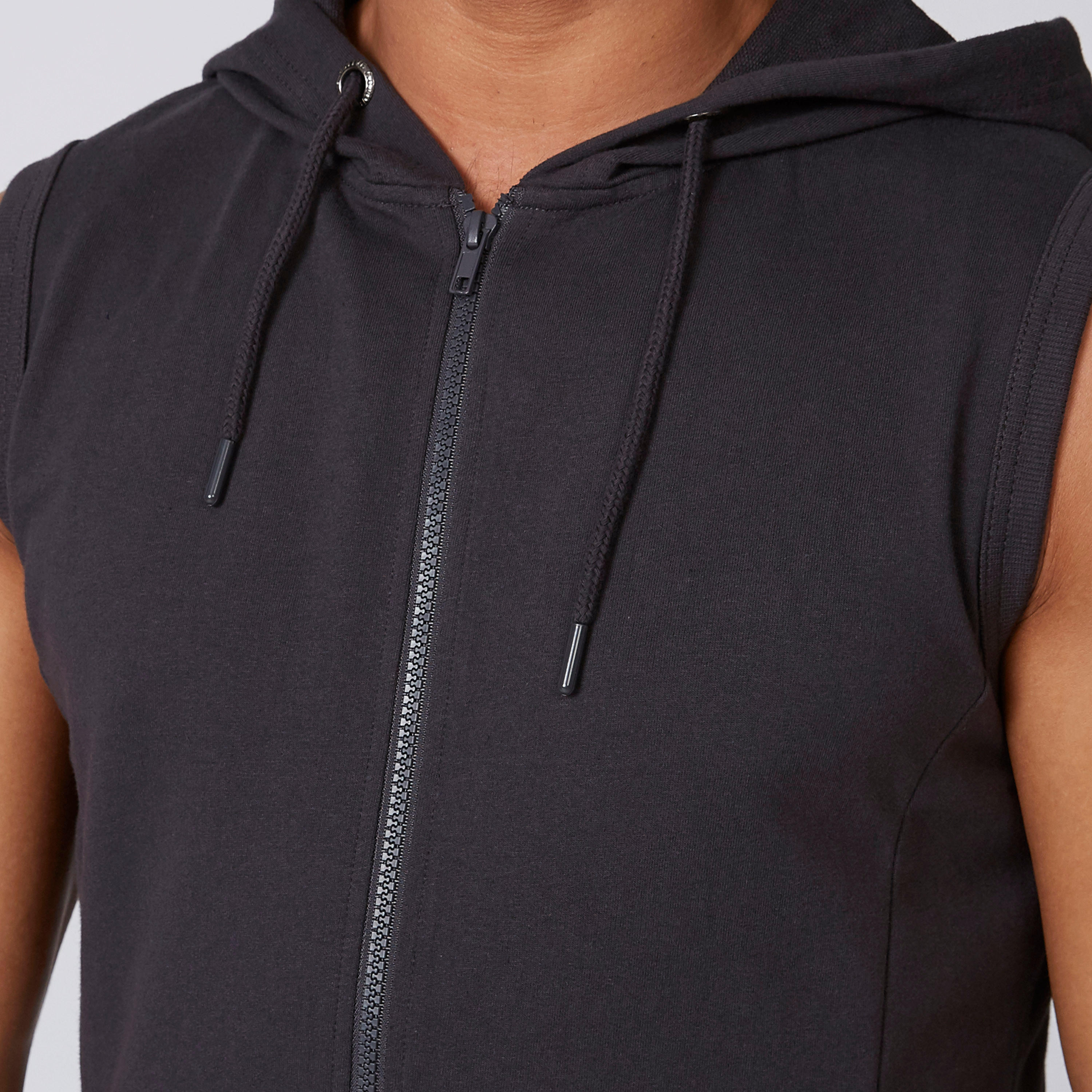 Sustainable Plain Sleeveless Hoodie with Kangaroo Pockets-men-winterwear-hoodiesandsweatshirts-image-4