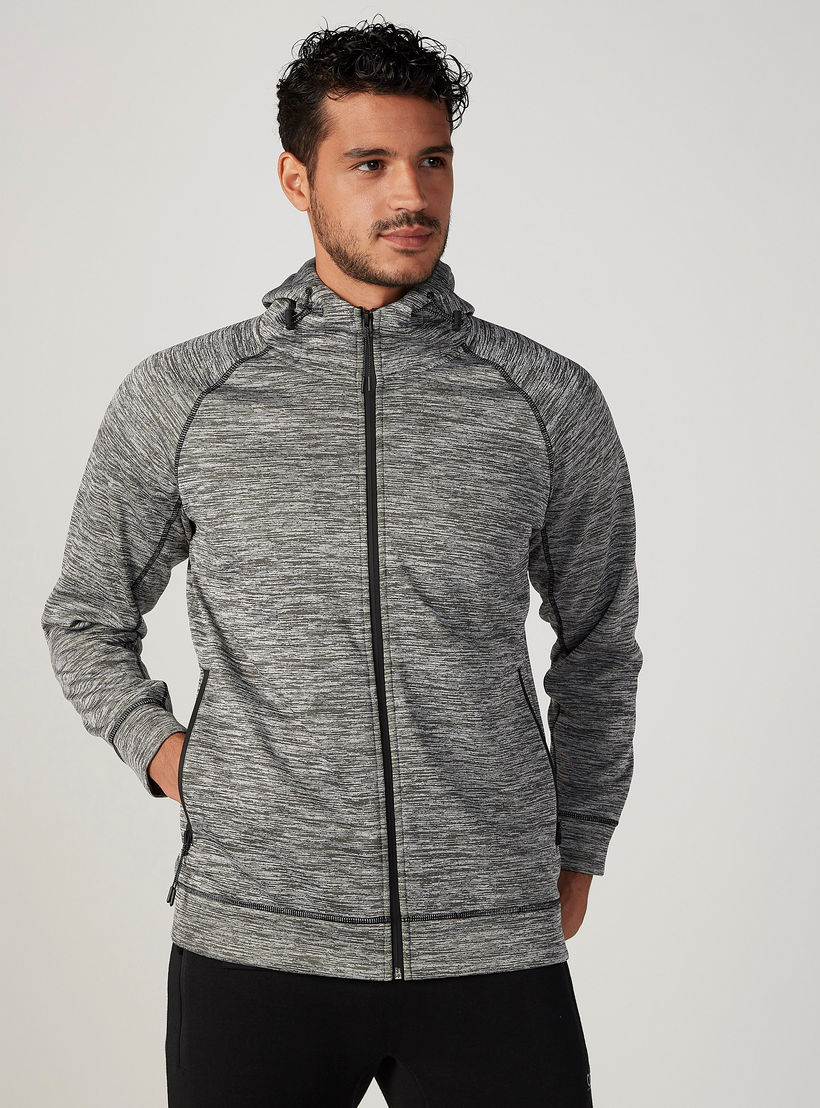 Textured Hooded Jacket with Long Sleeves and Pockets-men-clothing-jacketsandblazers-jackets-image-1