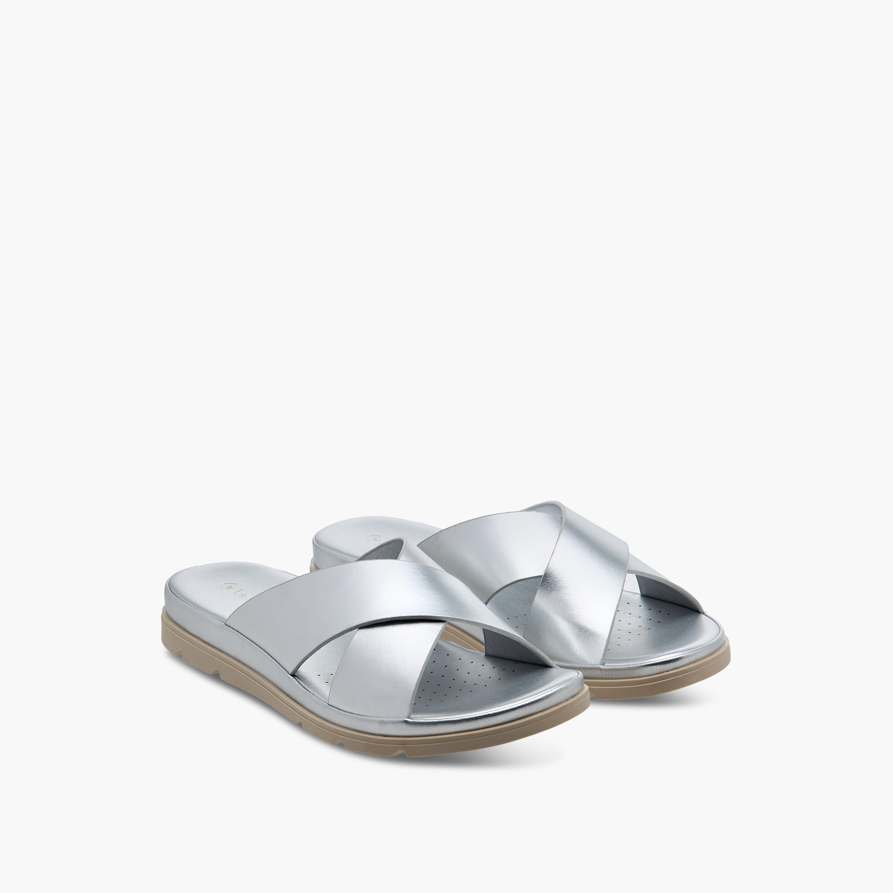 Le Confort Solid Slip-On Comfort Sandals-women-shoes-flats-sandals-image-1