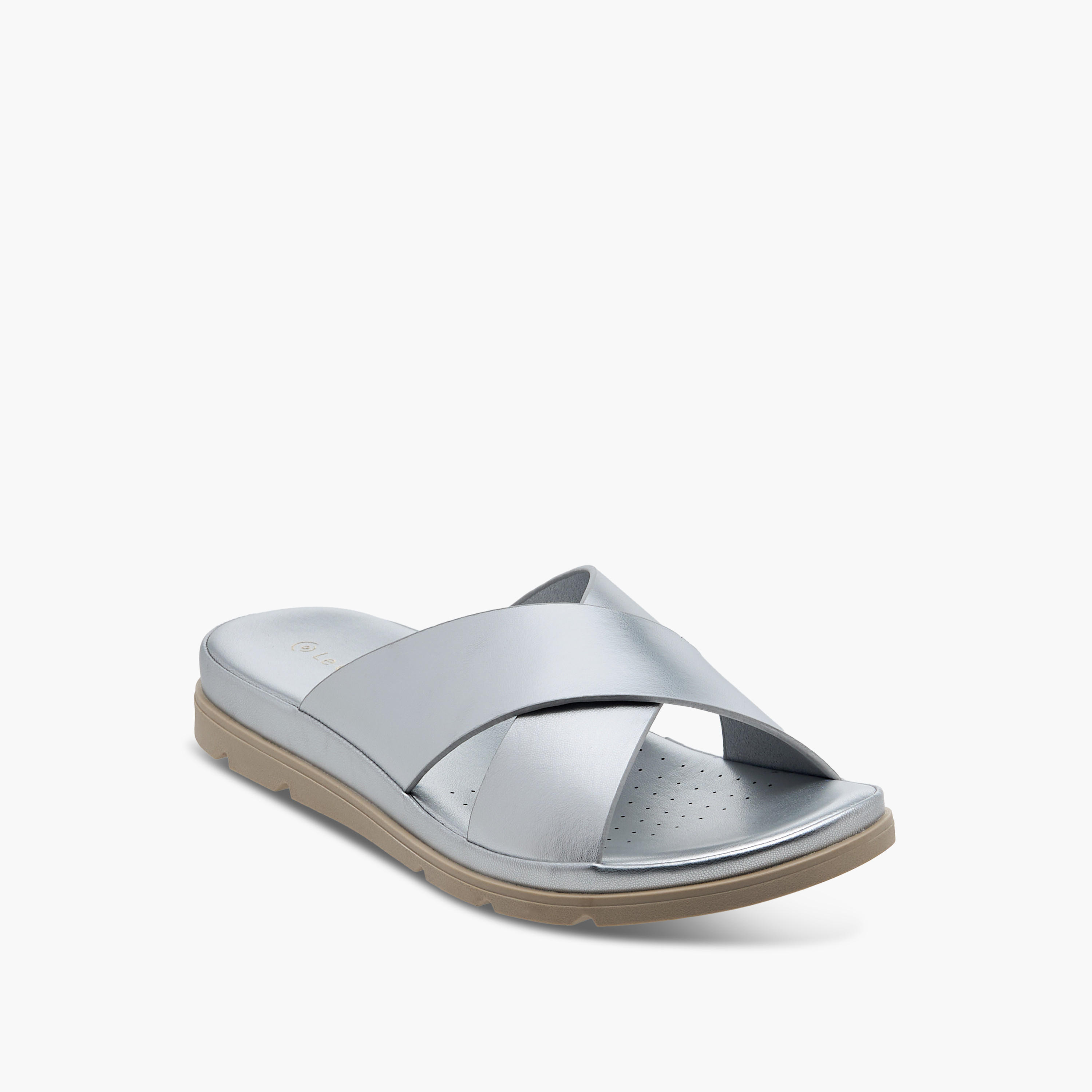 Le Confort Solid Slip-On Comfort Sandals-women-shoes-flats-sandals-image-2
