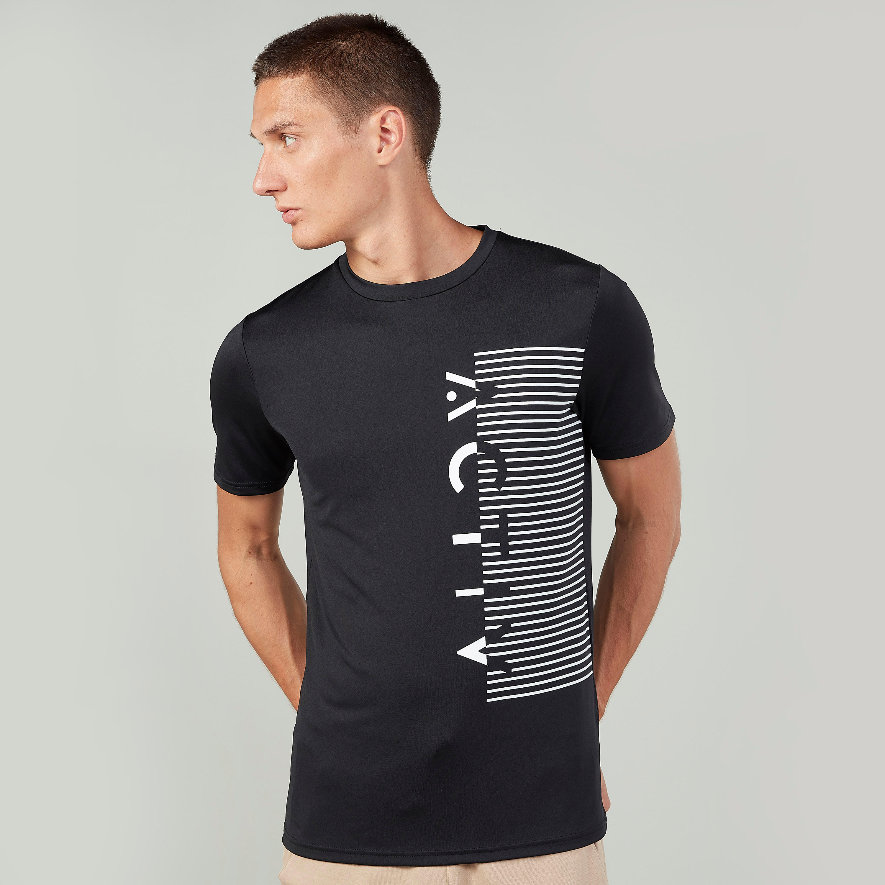 Sustainable Printed T-shirt with Round Neck and Short Sleeves-men-clothing-sportswearandactivewear-tshirtsandpolos-image-1