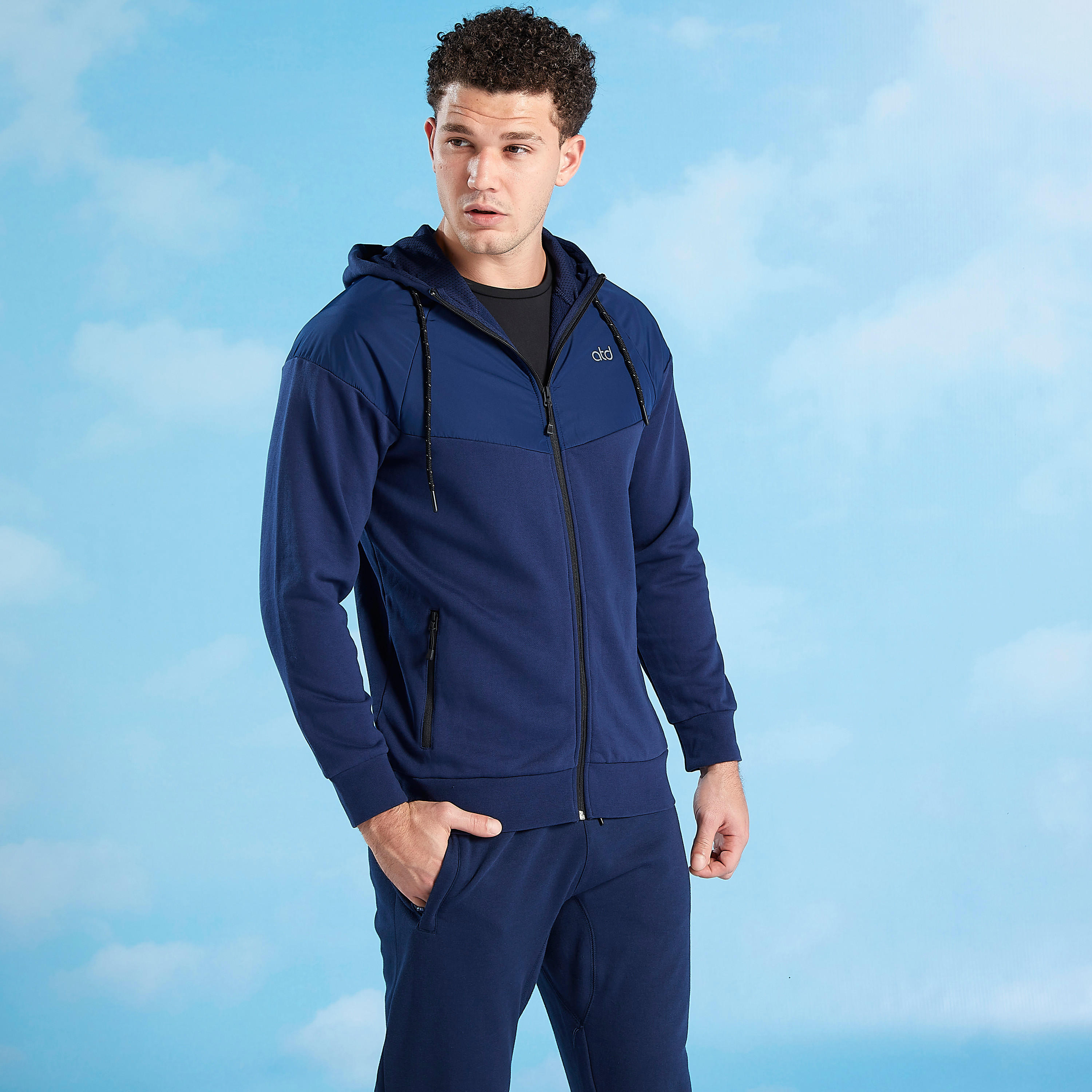 Plain Jacket with Long Sleeves and Hood-men-winterwear-hoodiesandsweatshirts-image-1