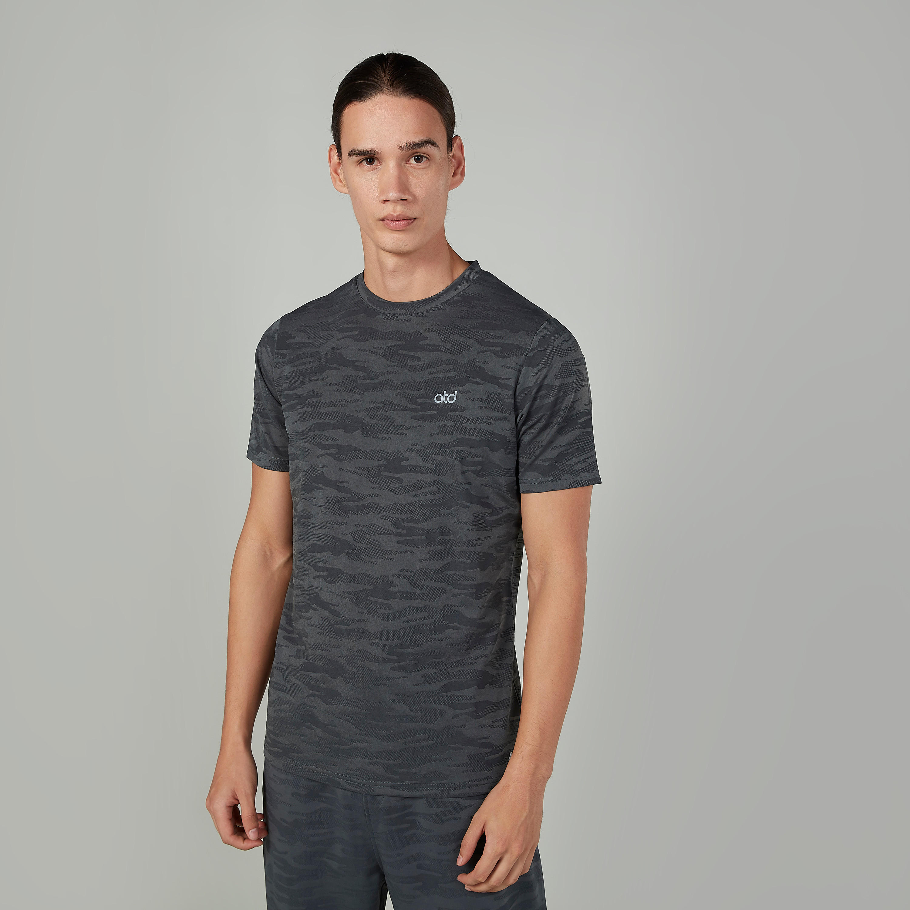 Sustainable Camouflage Print Round Neck T-shirt with Short Sleeves-men-clothing-sportswearandactivewear-tshirtsandpolos-image-8