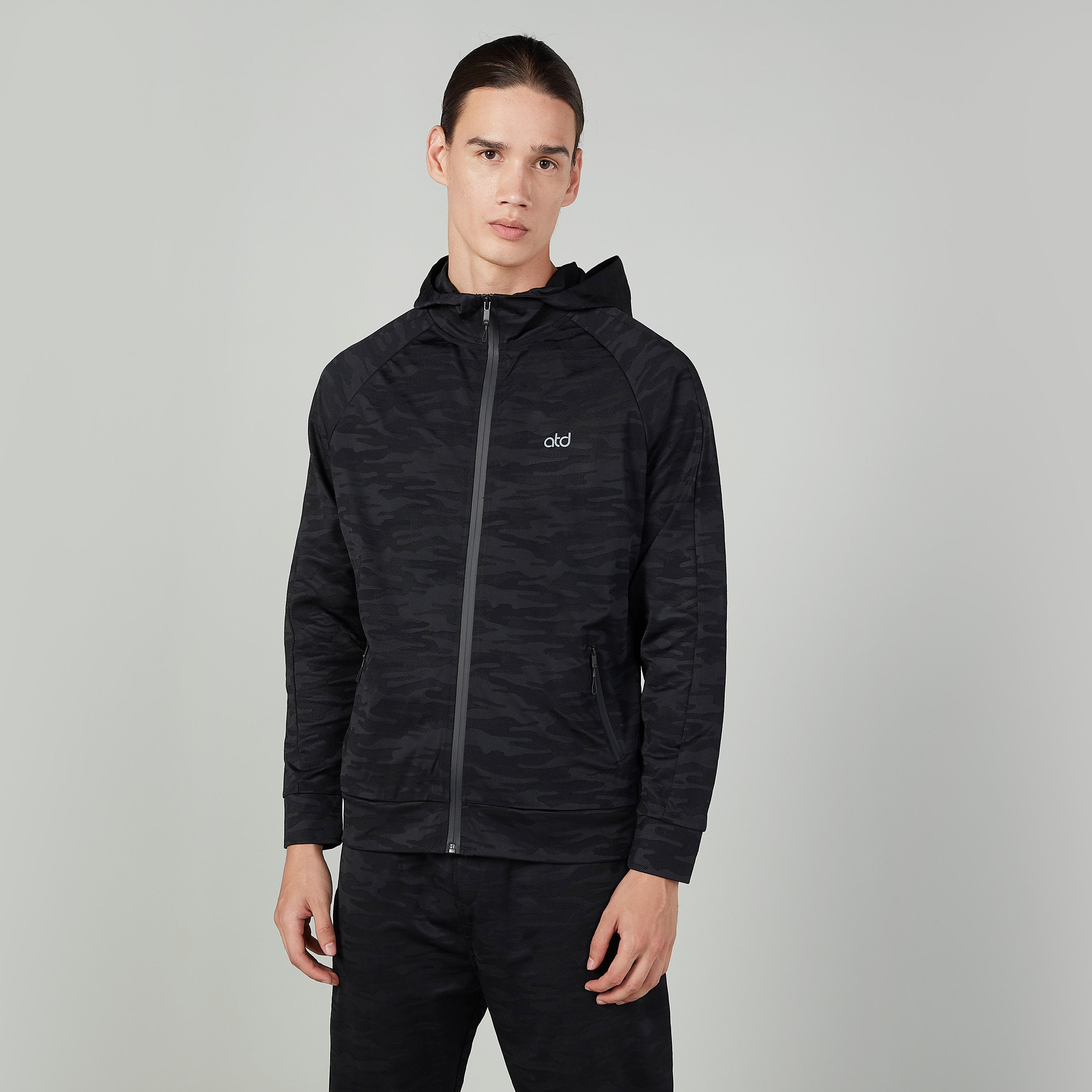 Printed Jacket with Long Sleeves and Hood-men-clothing-jacketsandblazers-jackets-image-1