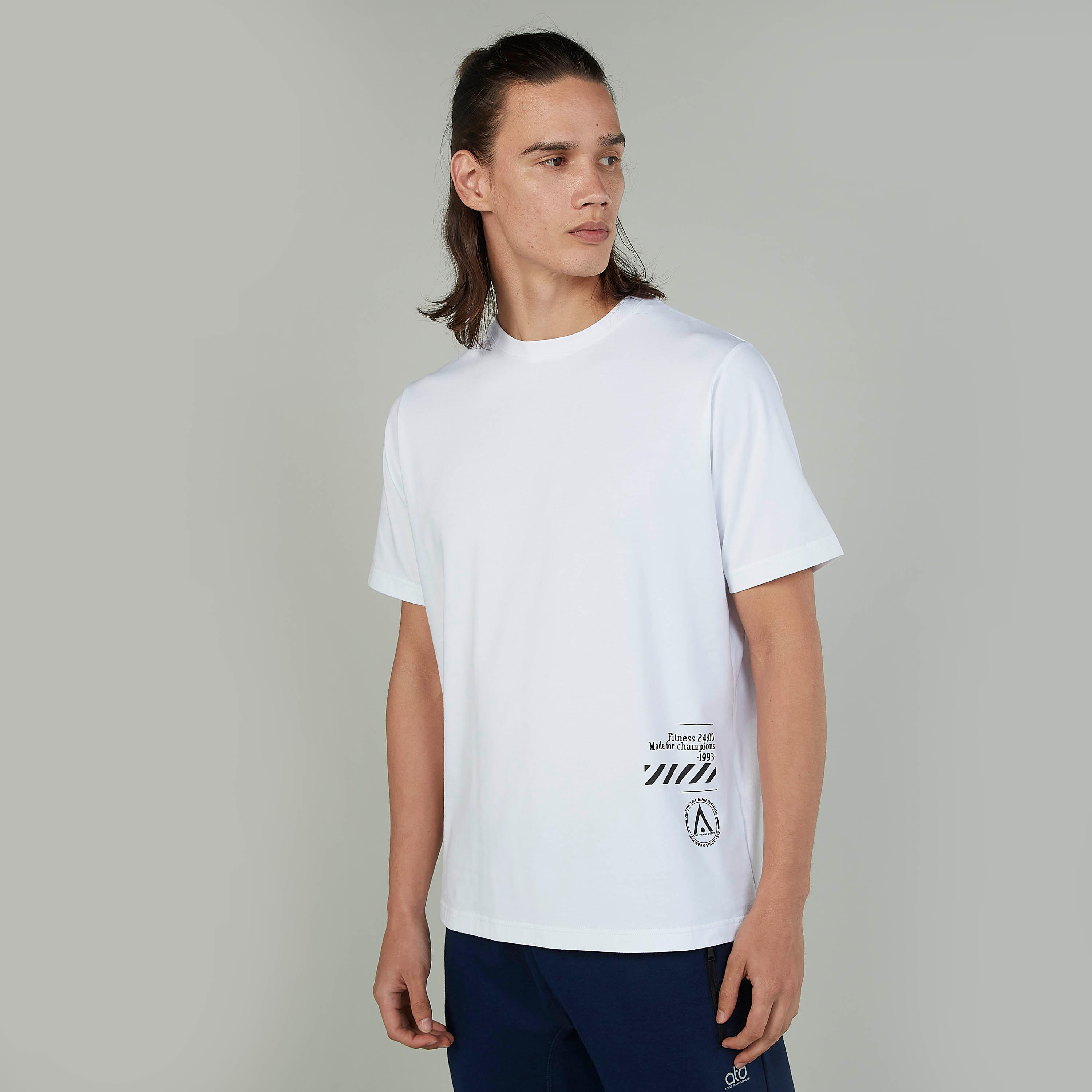 Printed T-shirt with Round Neck and Short Sleeves-men-clothing-sportswearandactivewear-tshirtsandpolos-image-1