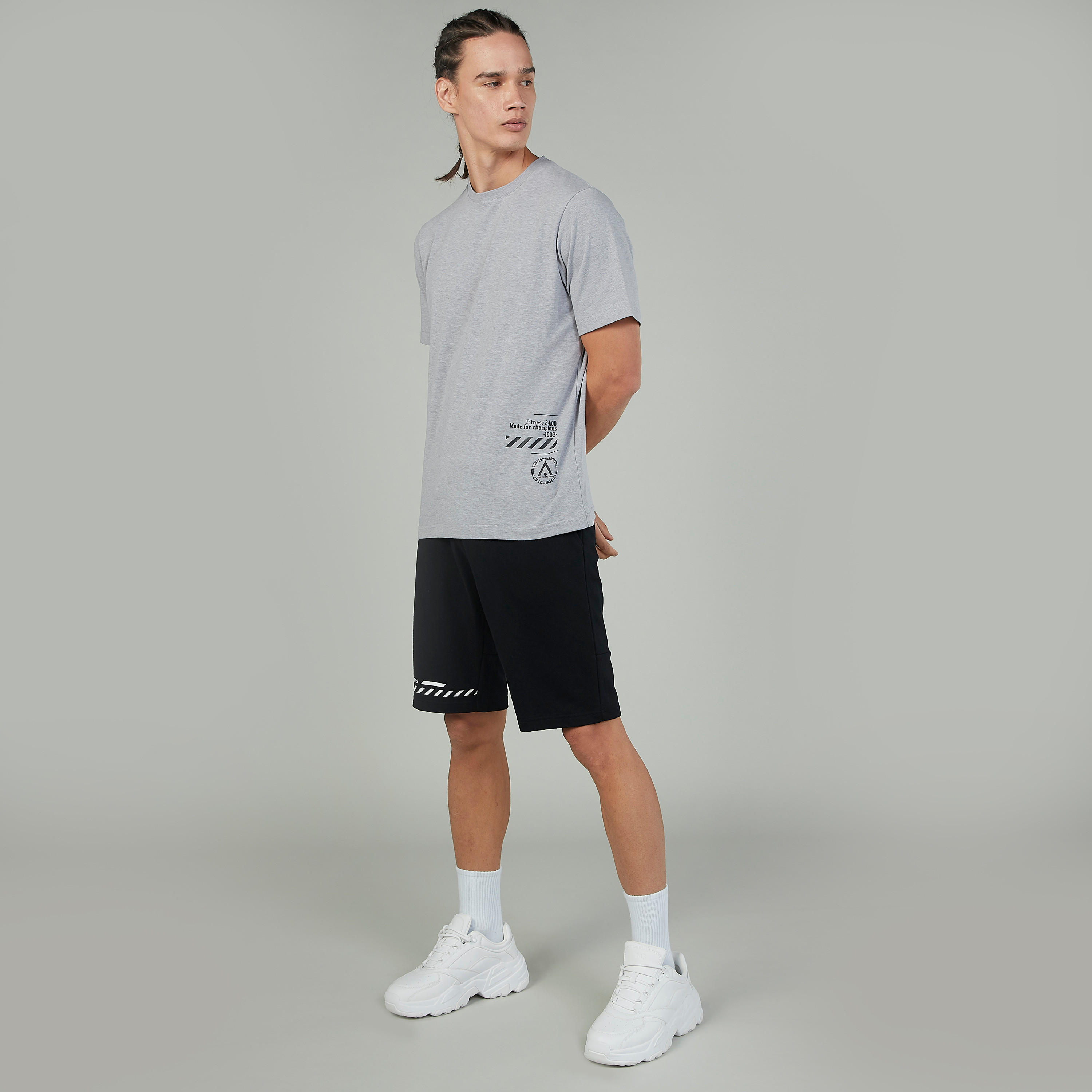Sustainable Printed Shorts with Elasticised Waistband and Pockets-men-clothing-sportswearandactivewear-bottoms-image-2