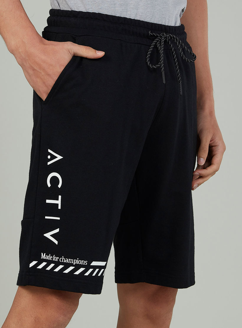 Sustainable Printed Shorts with Elasticised Waistband and Pockets-men-clothing-sportswearandactivewear-bottoms-image-3